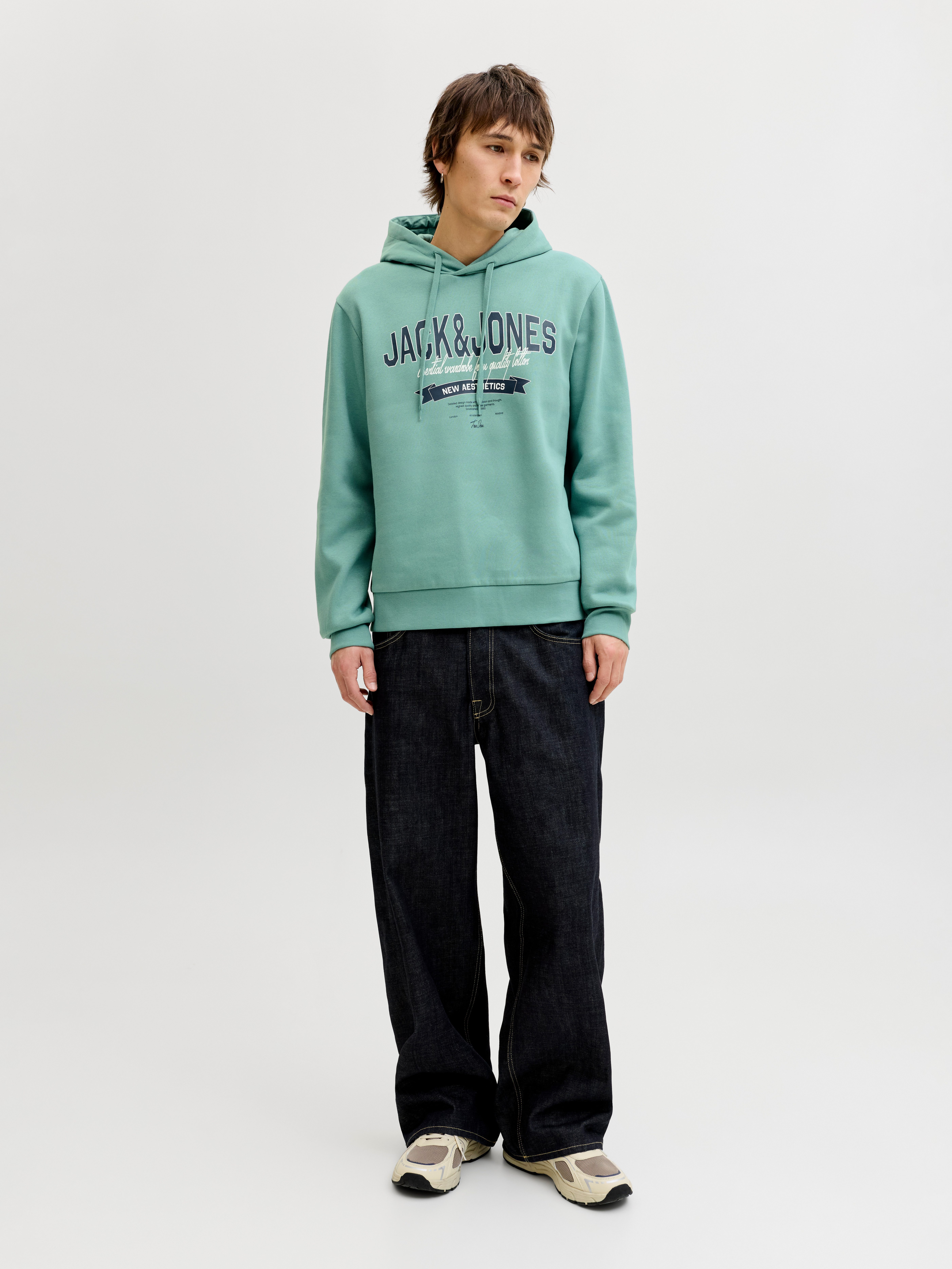Jack & Jones Kapuzensweatshirt JJELOGO SWEAT HOOD 2 COL 25/26 NOOS mit stylischem Print