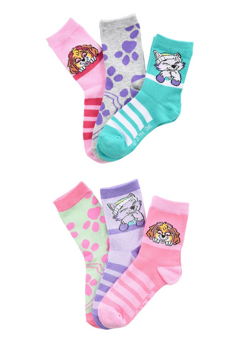 PAW PATROL Socken Mädchen Socken 6er Pack Skye Everest (6-Paar)