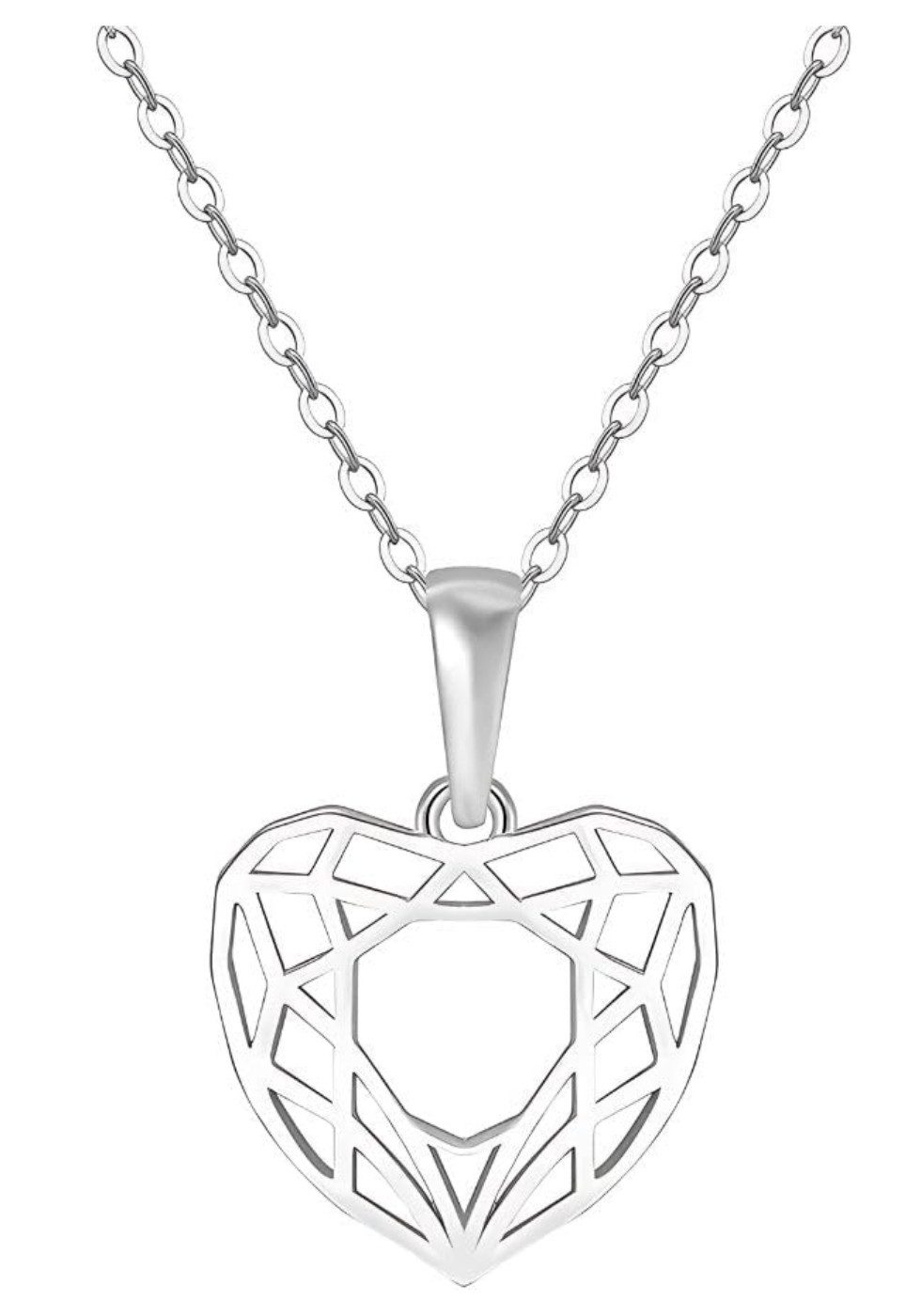Einzelstück Charm-Kette Halskette Herzform Herzkette 925 Sterling Silber Geschenk