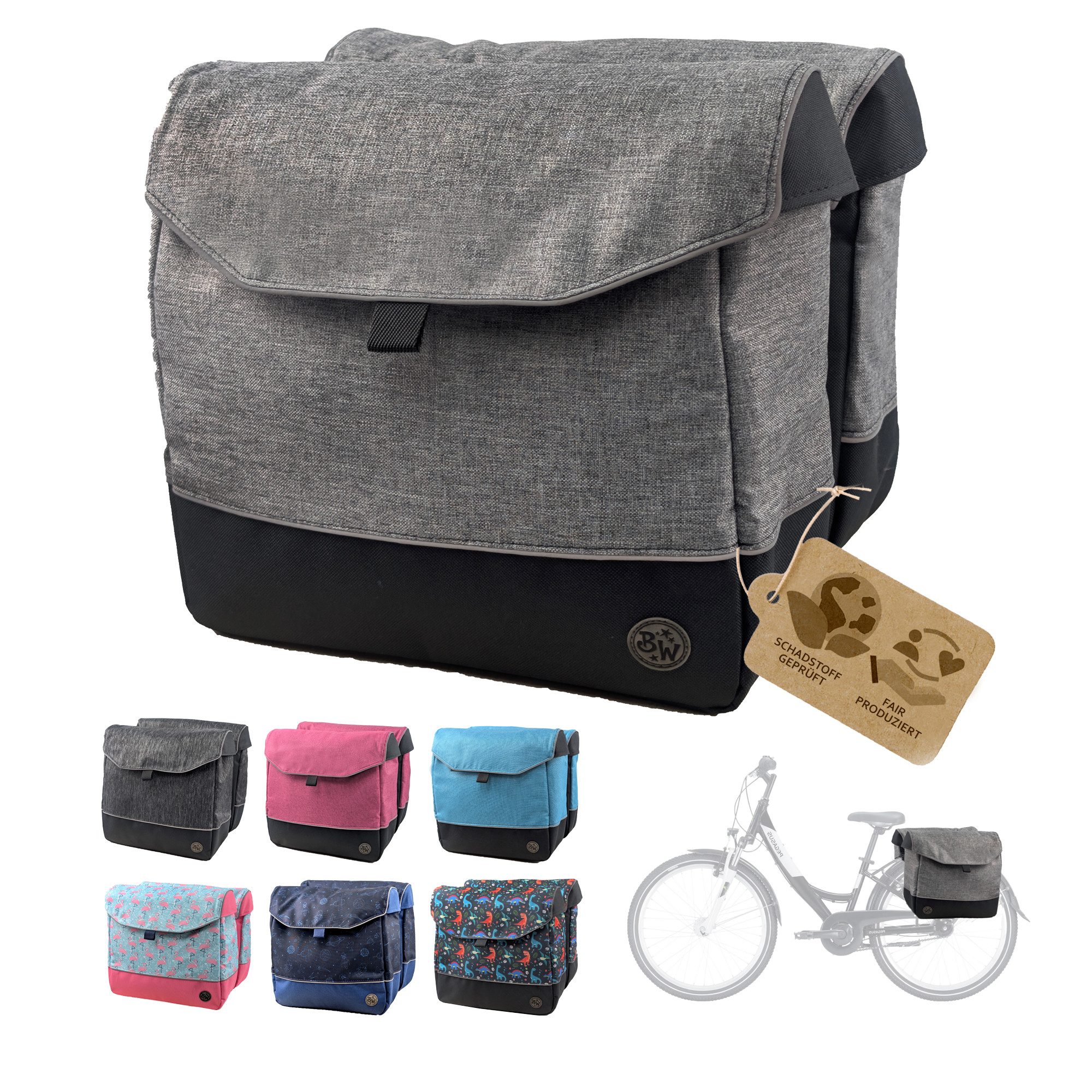 BambiniWelt by Rafael K. Gepäckträgertasche Gepäckträgertasche für Fahrrad 20–26 Zoll robuste Fahrradtasche