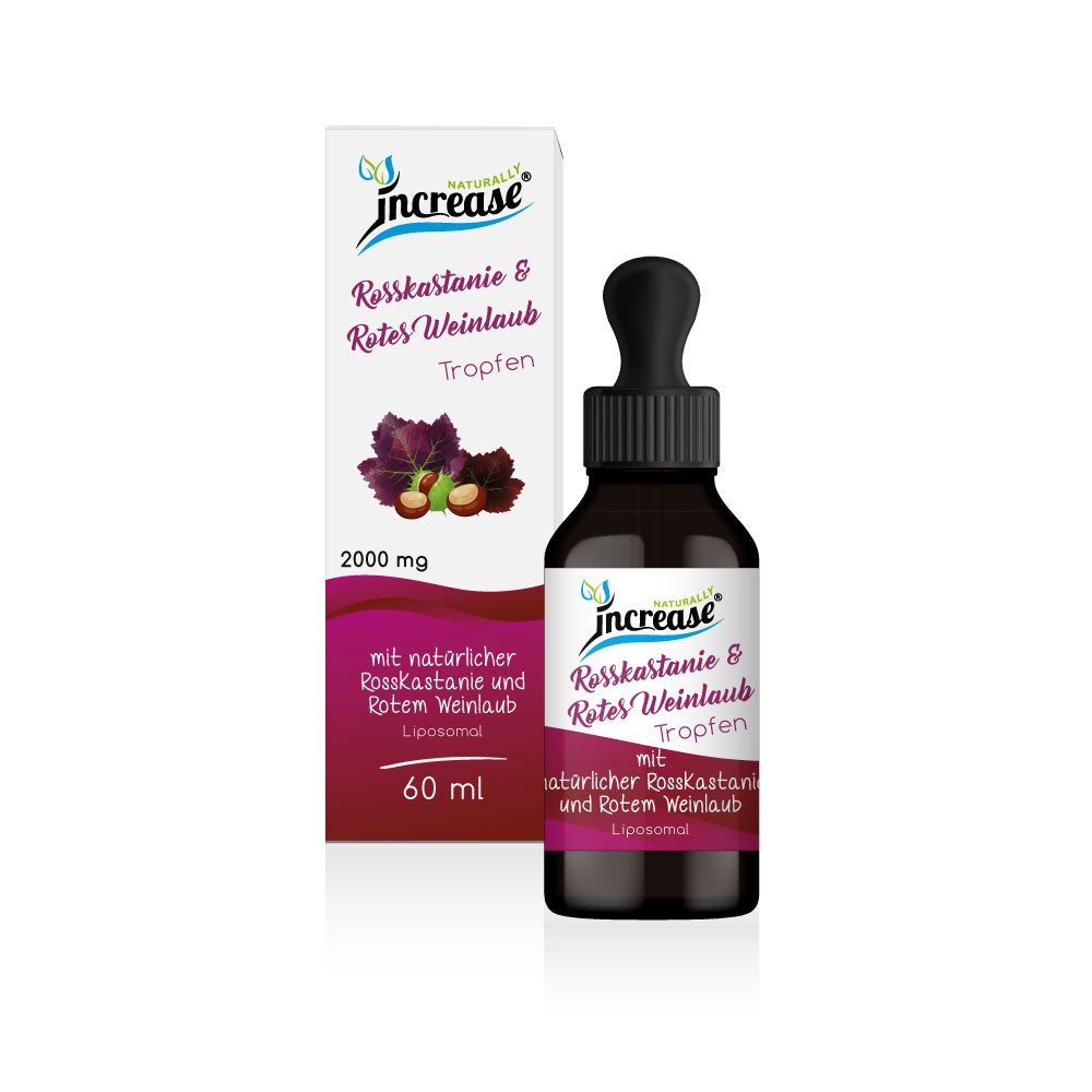 increase NATURALLY Liposomale Rosskastanie & Rotes Weinlaub - 2000mg pro Tag Tropfen, 60 ml