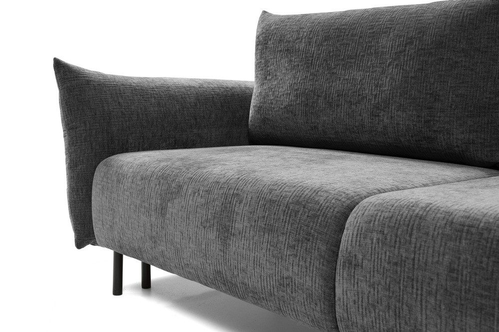 Goldstoff Sofa "FIDES" für Relaxen mit Bettkasten und Schlaffunktion DL 145x200 cm, Relax-Sofa mit Stauraum und ausziehbarer Schlaffunktion