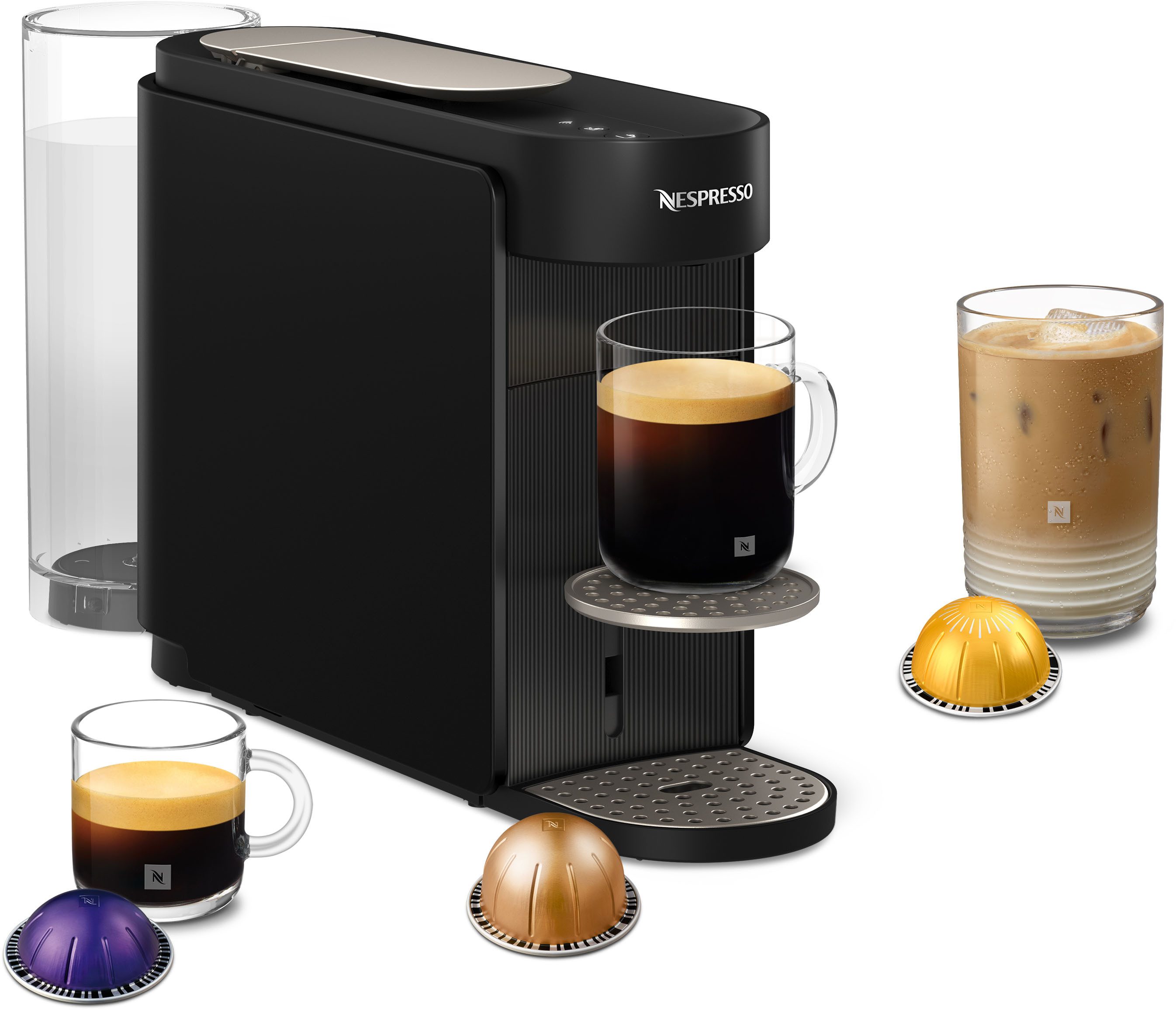 NESPRESSO Kapselmaschine Vertuo Up von Krups, 7 Tassengrößen, 3 Sekunden Aufheizzeit, schlankes Design, Coffee Creations Modus, Auto-Off, 1,4 l Wassertank