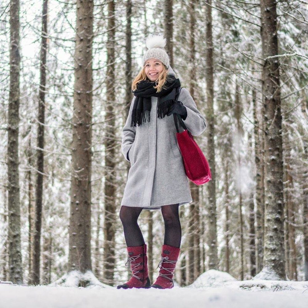 Pomar Saana GTX (Filzstiefel, wasserdicht, breit, extrem warm) rot Damen Winterstiefel