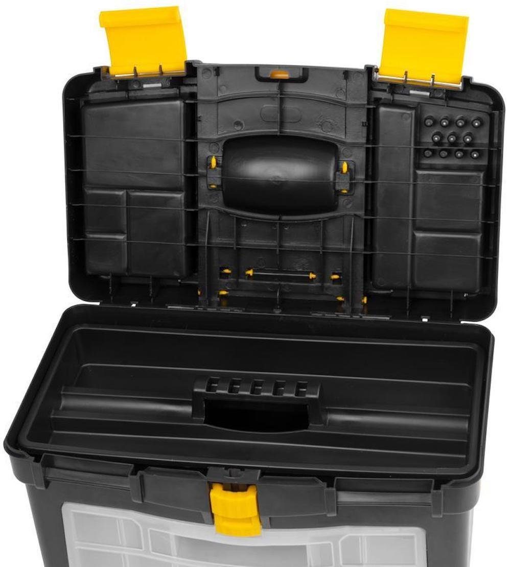 PROREGAL® Werkzeugbox Kunststoff-Werkzeugkoffer 450x260x620mm Wagen verstellbarer Griff