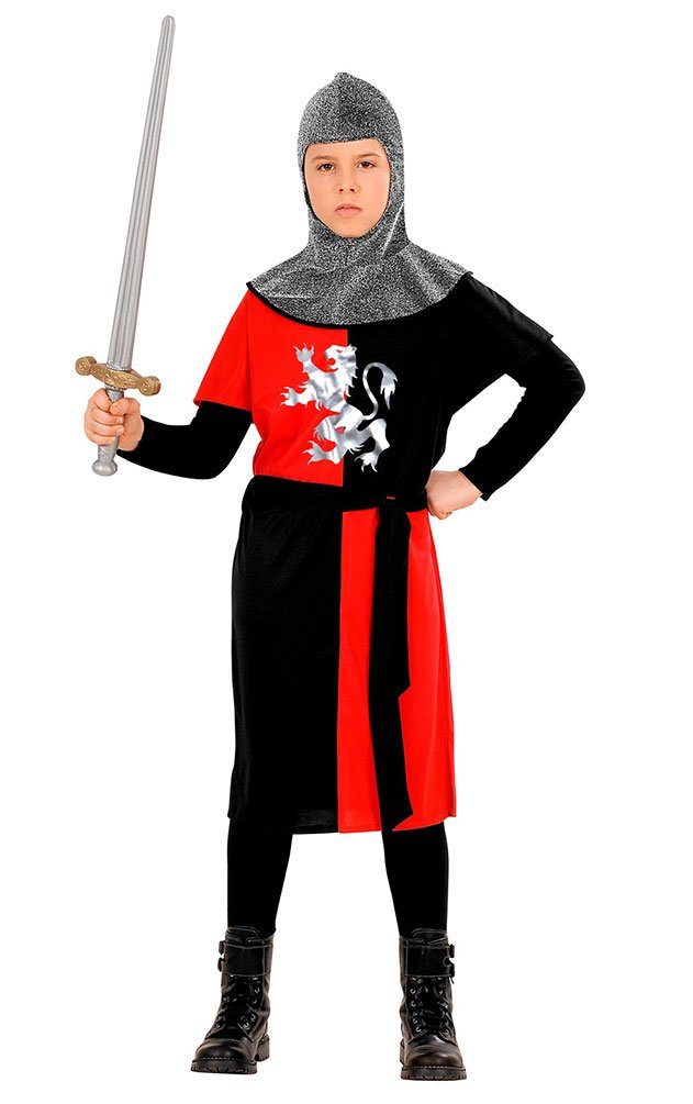 Ritter-Kostüm Kreuzritter Kinder rot schwarz