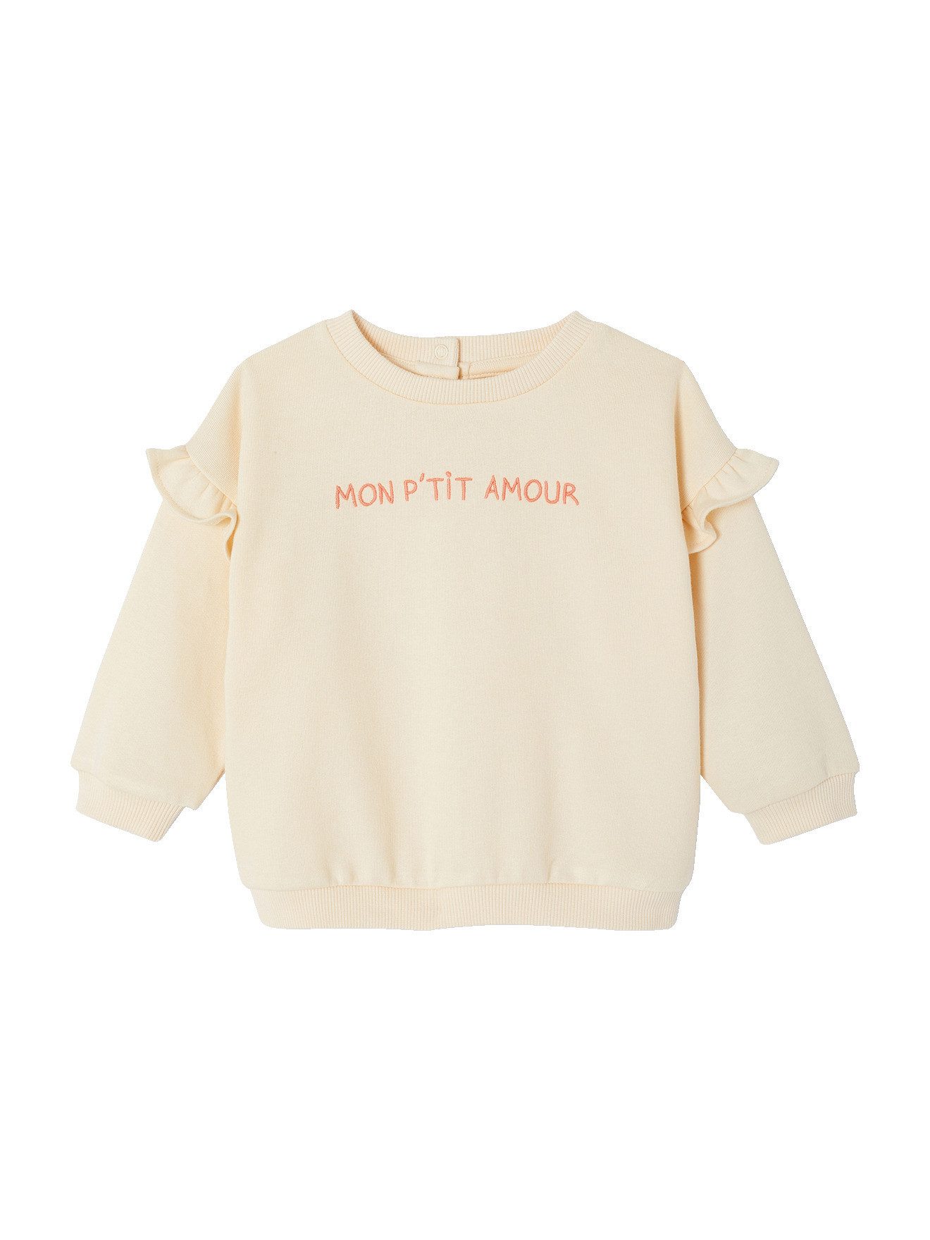 vertbaudet Sweatshirt Baby Sweatshirt mit Rüschen, Recycling-Polyester