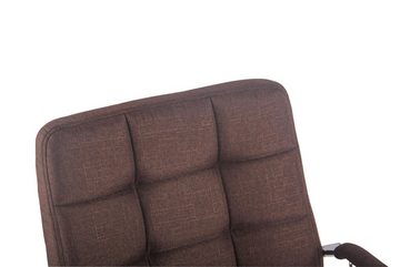 TPFLiving Bürostuhl Deal mit bequemer Rückenlehne - höhenverstellbar und 360° drehbar (Schreibtischstuhl, Drehstuhl, Chefsessel, Bürostuhl XXL), Gestell: Metall chrom - Sitzfläche: Stoff braun