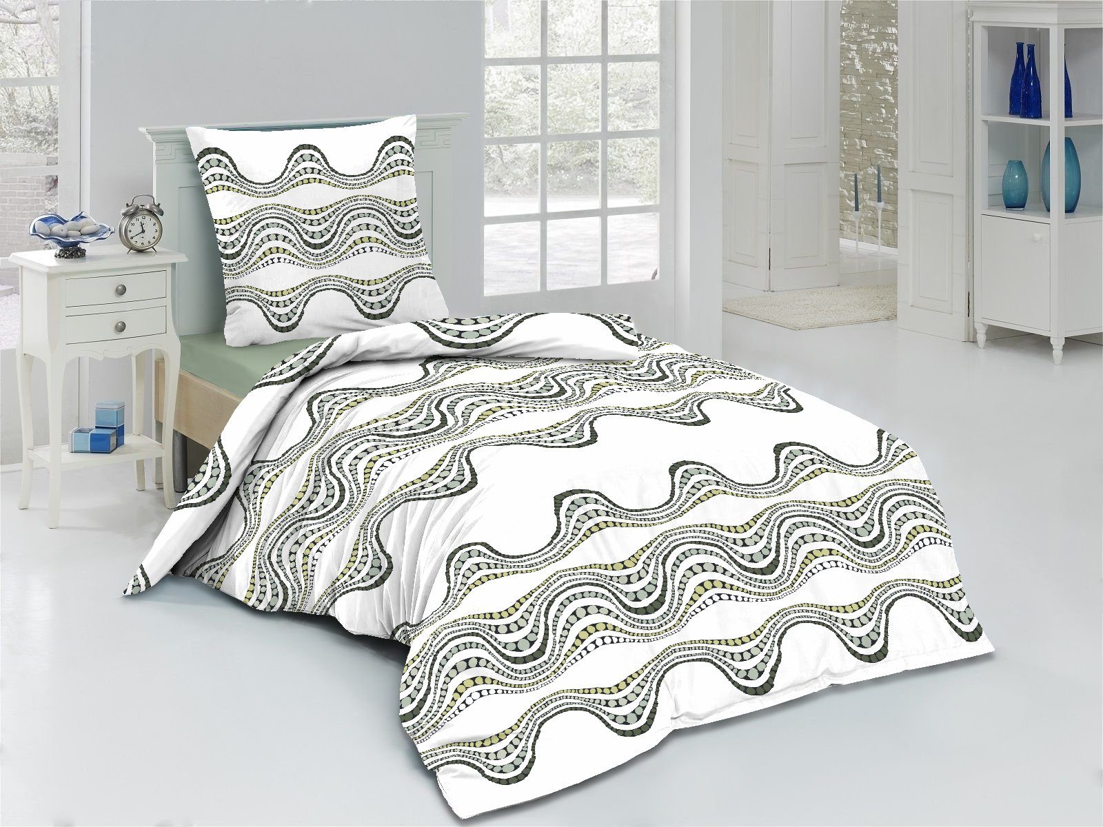 EXKLUSIV HEIMTEXTIL Bettwäsche Bettwäsche Baumwolle MARIE 2 teilig Reißvers günstig online kaufen