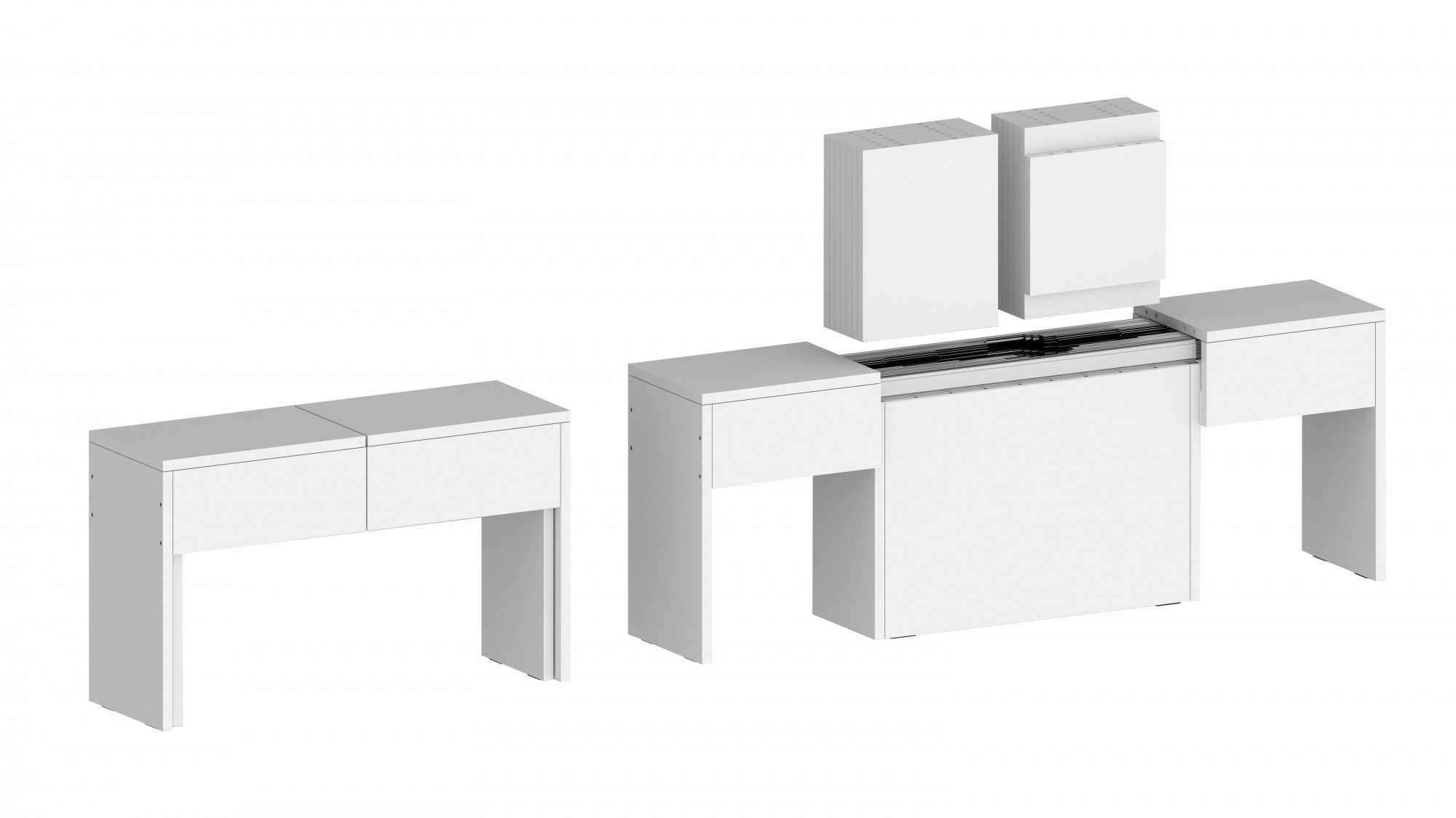 INOSIGN Sitzgruppe Praktika, (Spar-Set, 2-tlg., Set beinhaltet 2 Bänke), Je Bank ausziehbar bis 290 cm