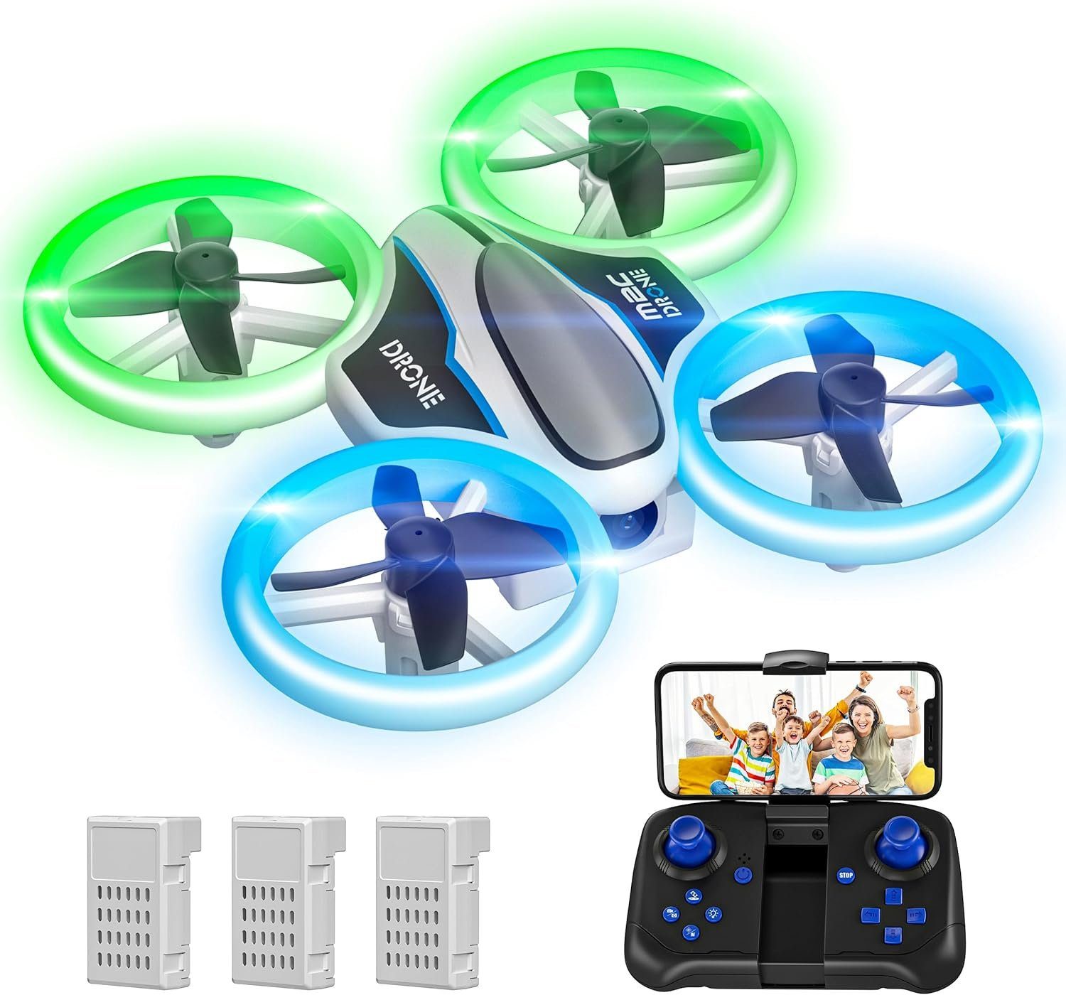 AVIALOGIC für und Akkus,21 Lange mit 3D Drohne Min (720p, Flugzeit) Flips, Kopflosem 3 Kinder, Lichter,Quadrocopter mit RC Drone Modus LED