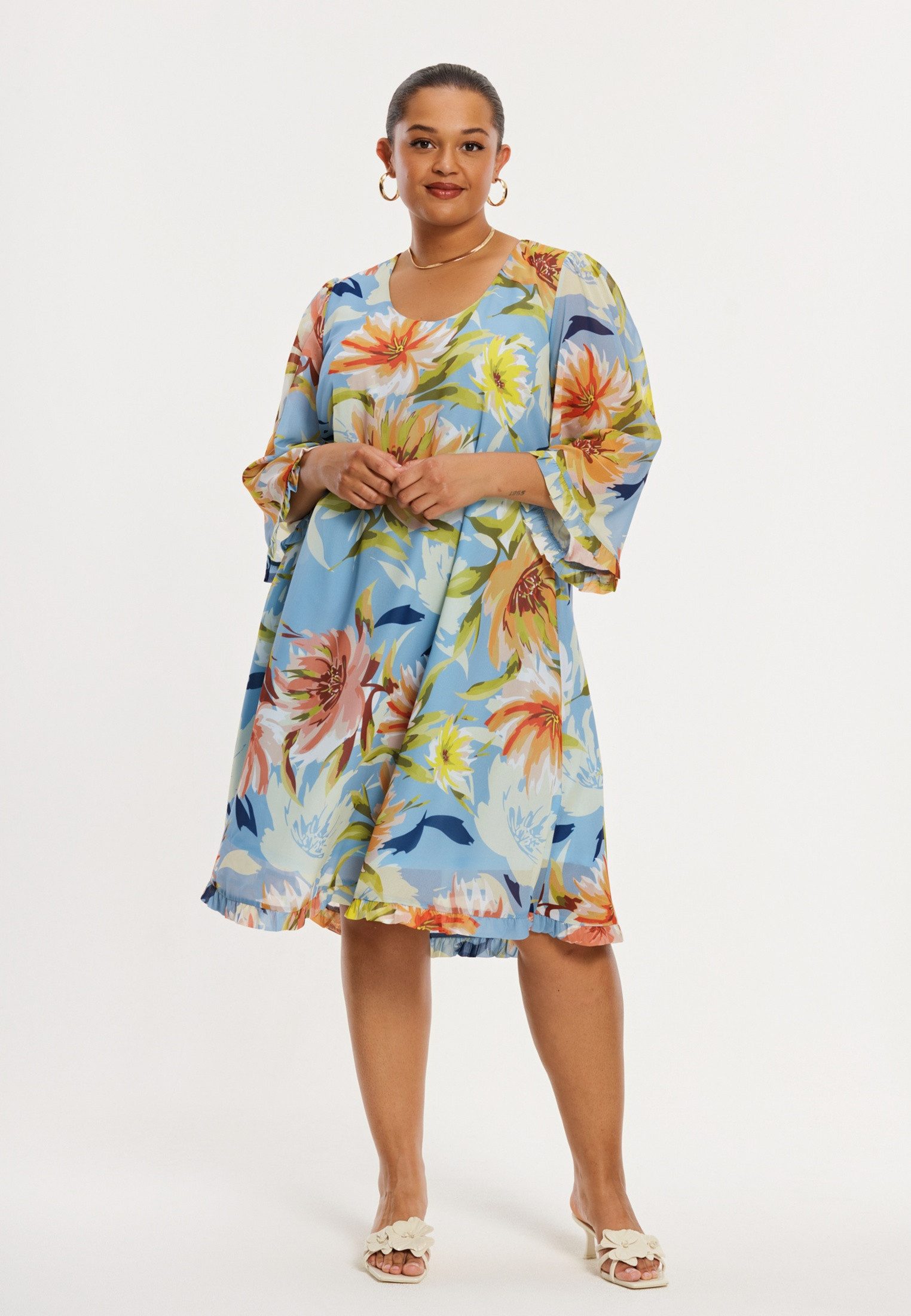 YOEK A-Linien-Kleid Damen Kleid mit Druck Bio-Baumwolle günstig online kaufen