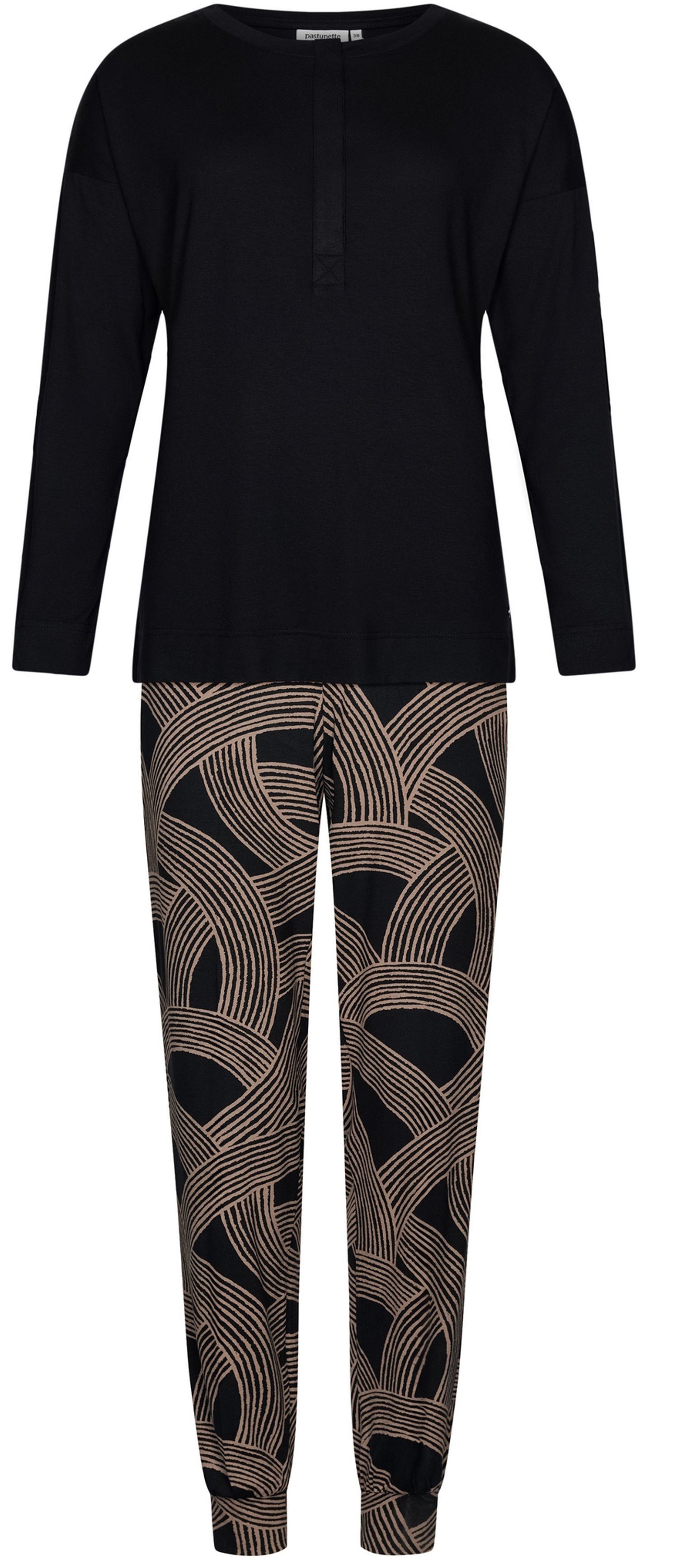 Pastunette Schlafanzug Stylischer Damen Pyjama mit langem Arm (2 tlg) Edles Design – Bild 4 von 5