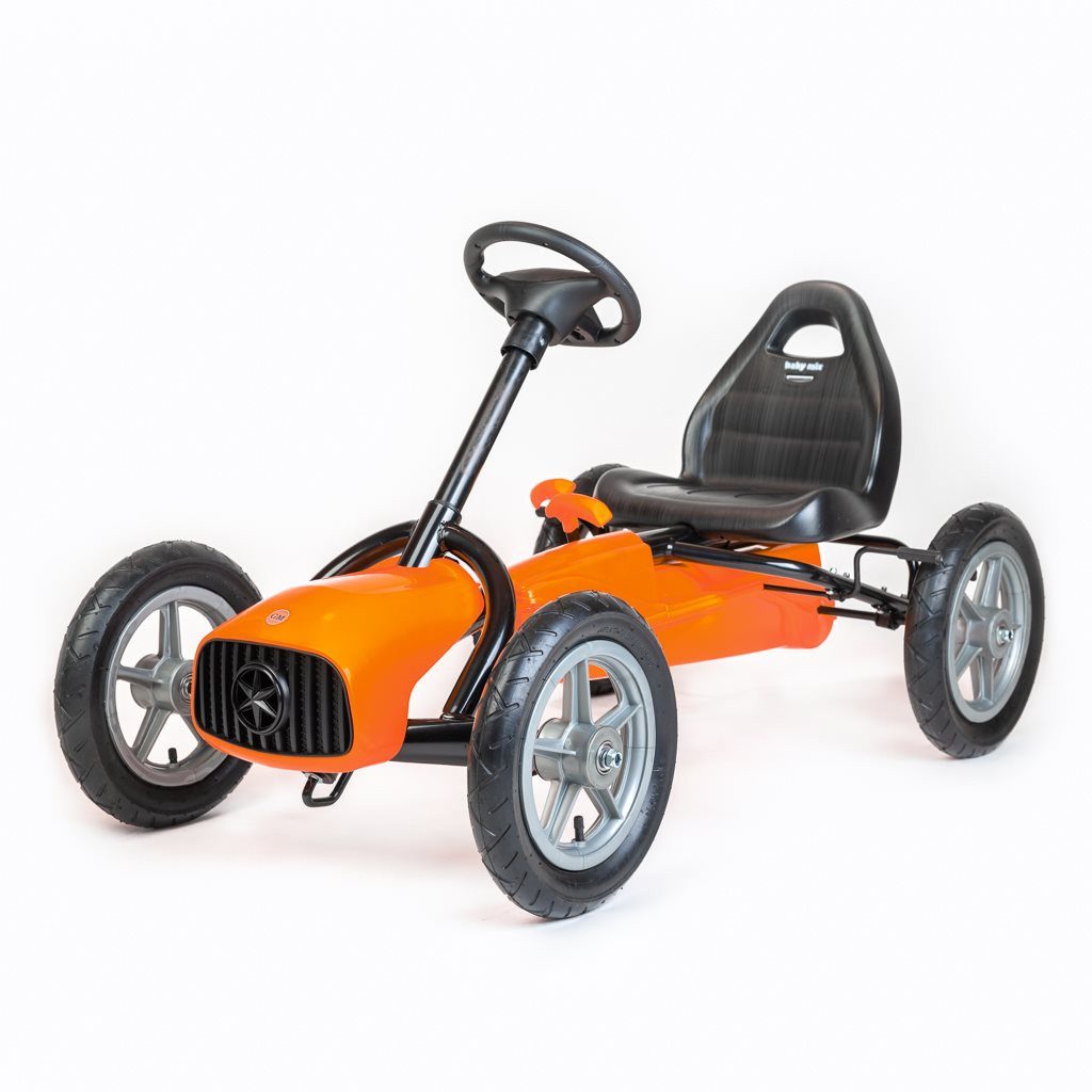 BABY MIX Go-Kart Tretauto Pedalfahrzeug Kinderflitzer, Luftreifen, Handbremse, Freilauf, verstellbarer Sitz