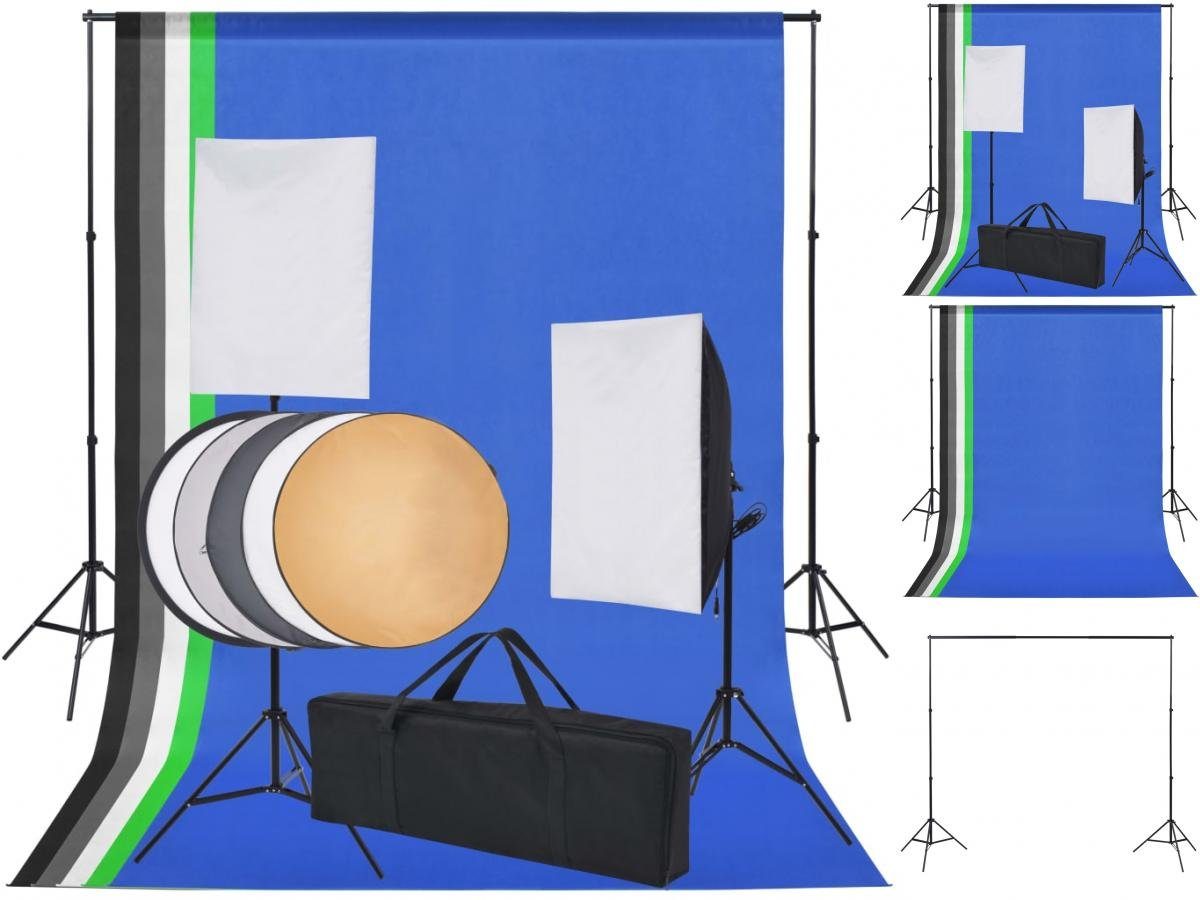 Set Softboxen Fotostudio 2 farbige 5 Hintergründe vidaXL Fotohintergrund