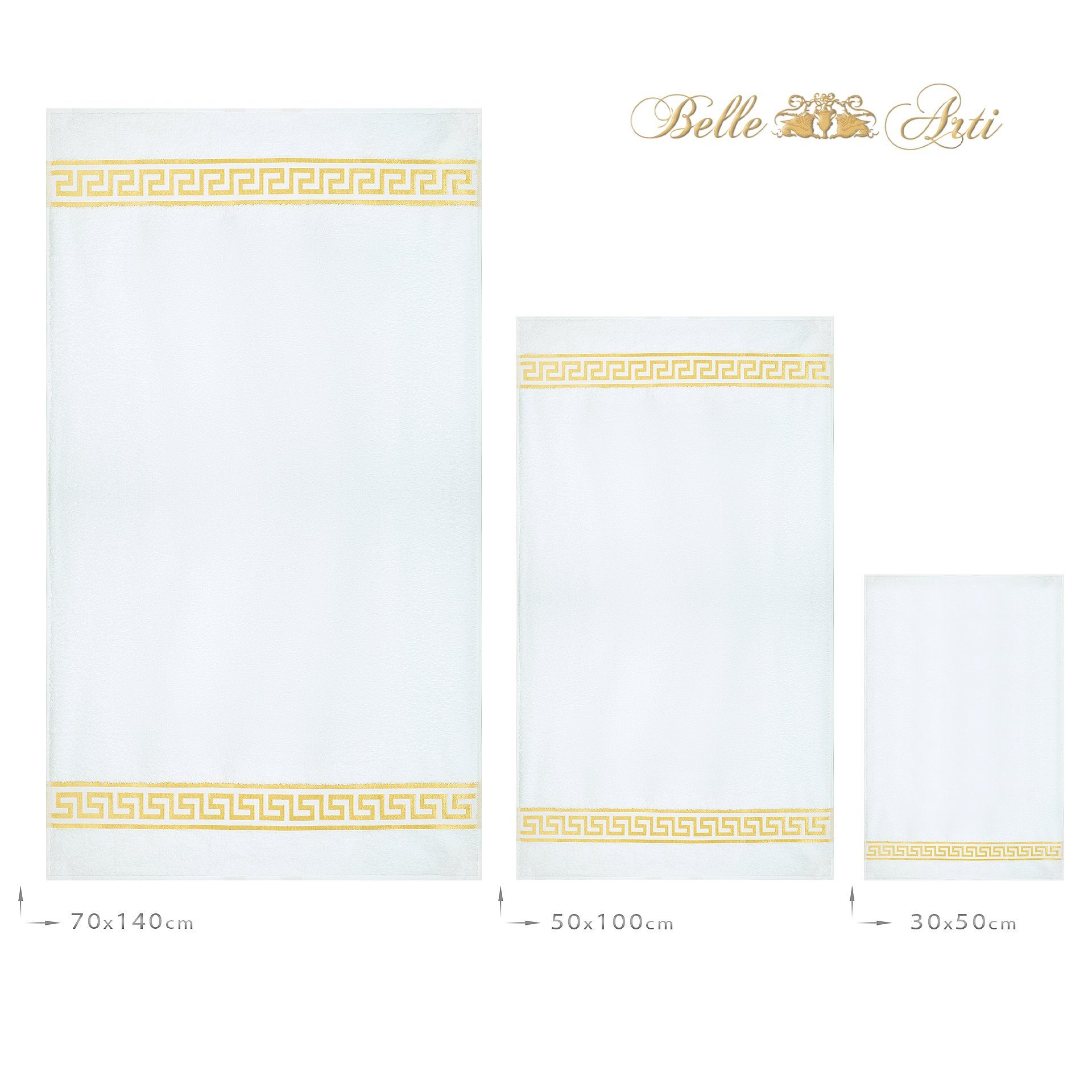 Belle Arti Handtücher Luxus Mäander Gästetücher Badetücher Duschtücher Saunatücher in Set, Frottee (1-St), schwarz, weiss, beige, rot, gold, 100% Baumwolle, Frottee, eingestickt