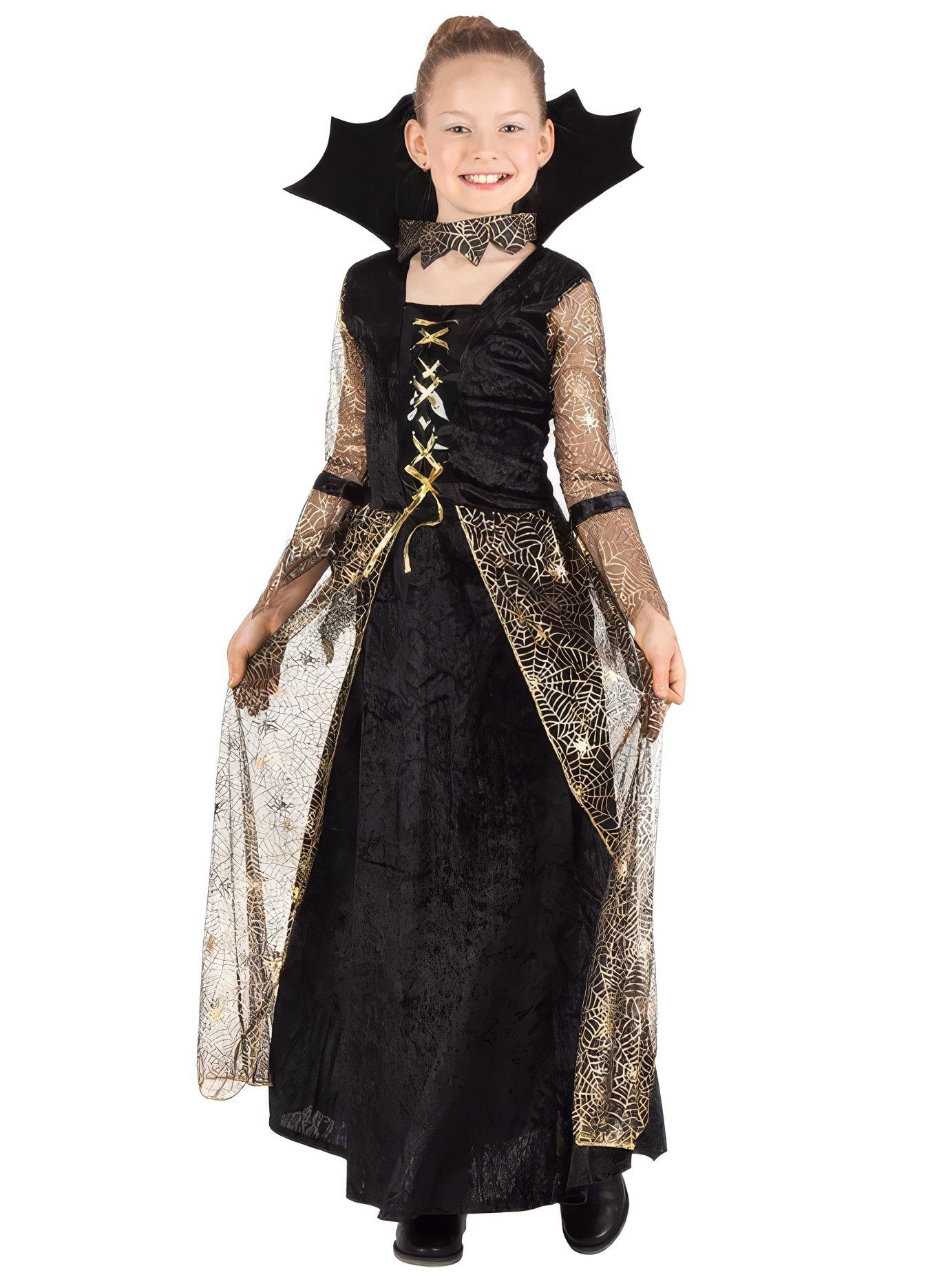 Boland Vampir-Kostüm Spinnenkönigin - Halloween Kostüm Kinder Mädchen, Edle Vampirin mit Vorliebe für Spinnen