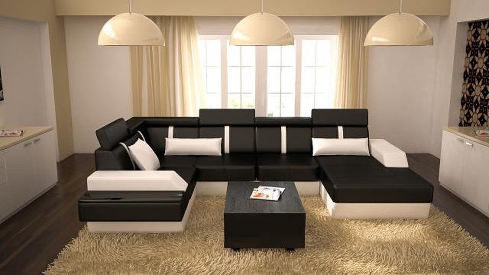 JVmoebel Wohnlandschaft Designer Eckcouch mit USB-Anschluss und hochwertigem Lederbezug, Made in Europa