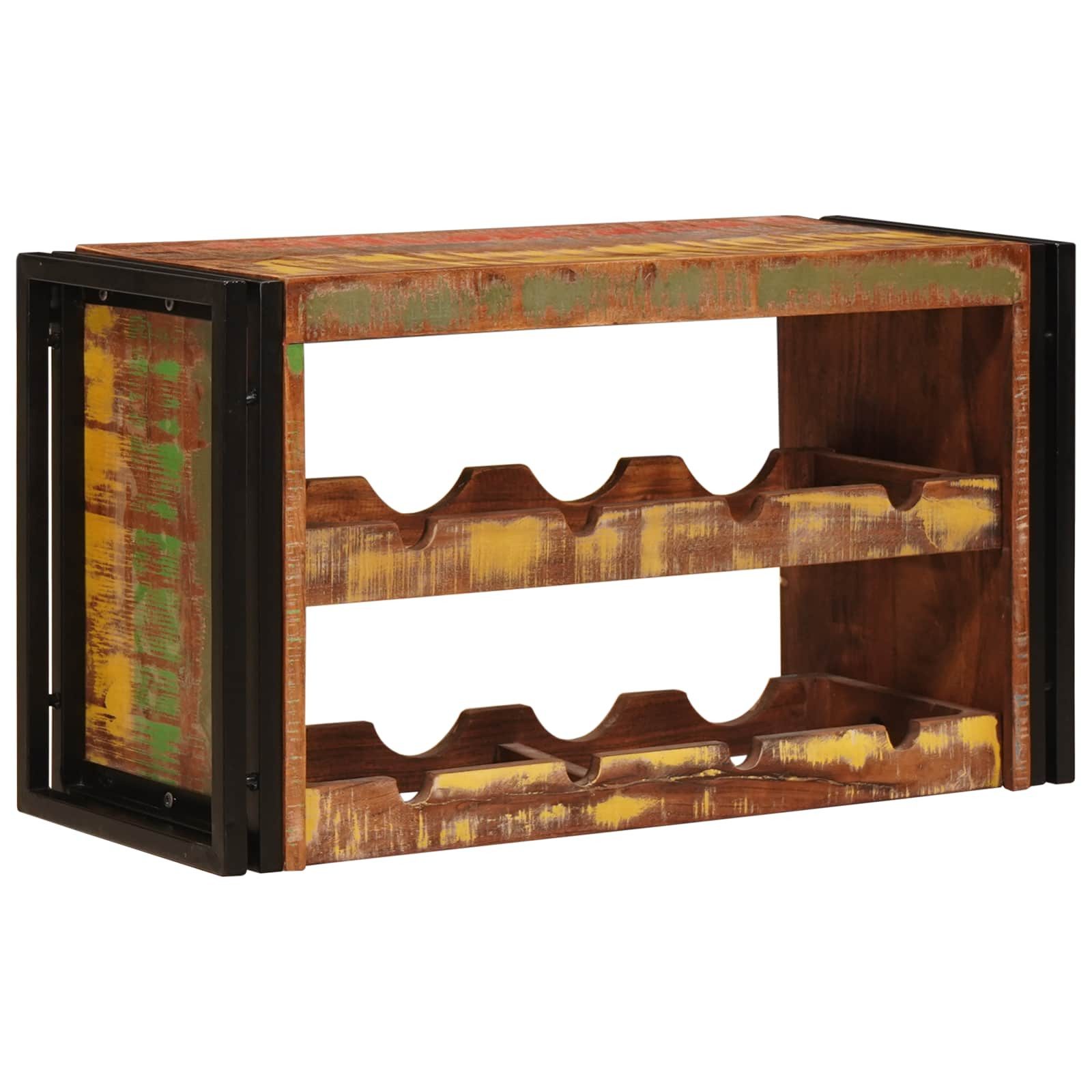 vidaXL Weinregal Weinregal Braun 80 x 45 x 33 cm Massives Altholz, 1-tlg.