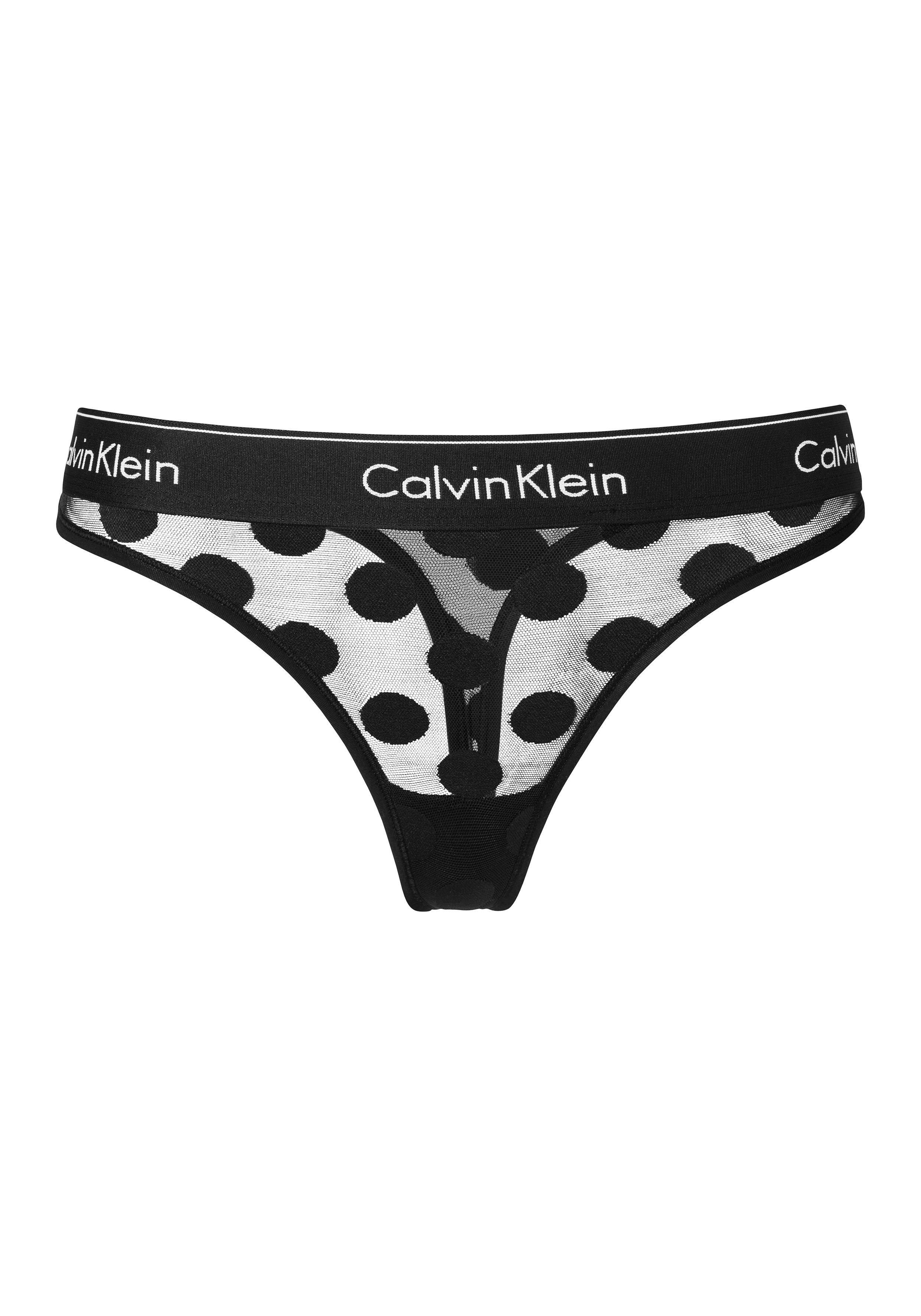 Calvin Klein String »MODERN COTTON DOT« leicht transparent mit Polkadot