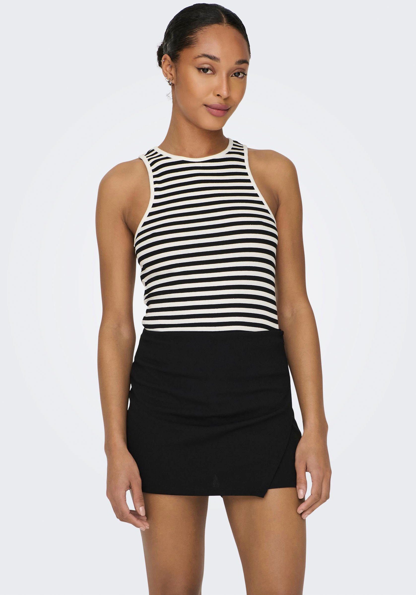 ONLY Stripes:Cloud dancer Tanktop ONLANY JRS Black TOP S/L