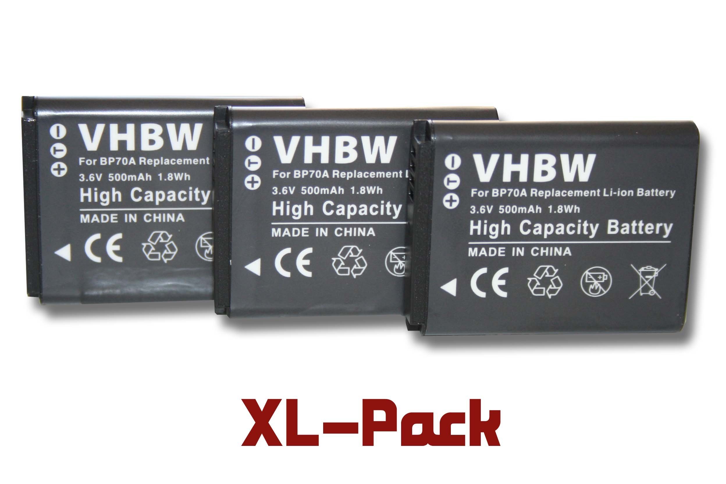 vhbw ST77, passend WB32 ST89, Li-Ion) ST76, ST94, ST88, Foto ST79, Samsung ST78, ST93, ST90, Kamera 500 für / (500mAh, mAh Kamera-Akku Kompakt ST95, WB31F, ST80, WB31, 3,6V,