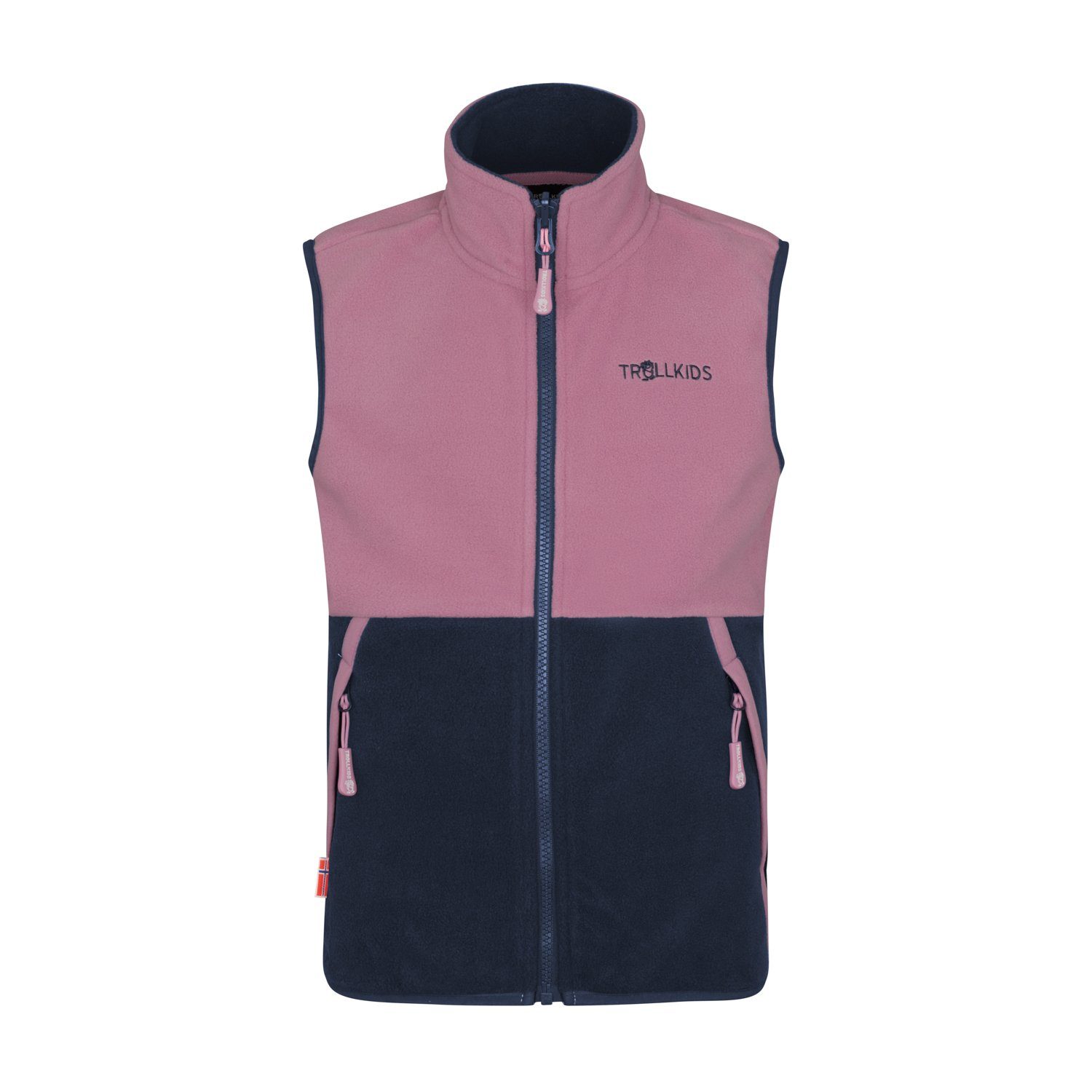 Mauve/Marine ZIP-In Fleeceweste Kjerag TROLLKIDS System