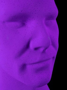 PSYWORK Dekofigur Schwarzlicht Deko Kopf "Glowhead" Violett, UV-aktiv, leuchtet unter Schwarzlicht