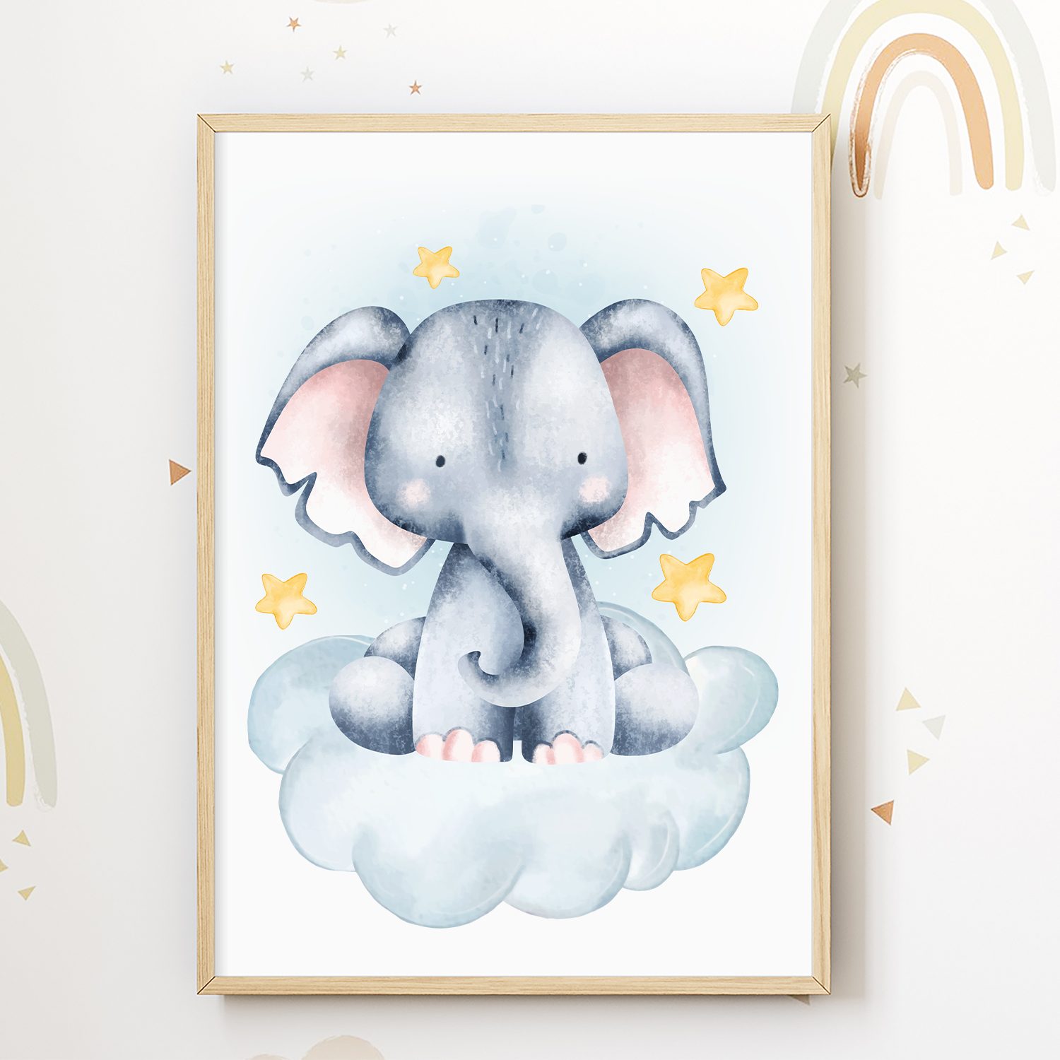 Tigerlino Poster Safari Tiere 4er Set Elefant Giraffe Löwe Zebra Kinderzimm günstig online kaufen