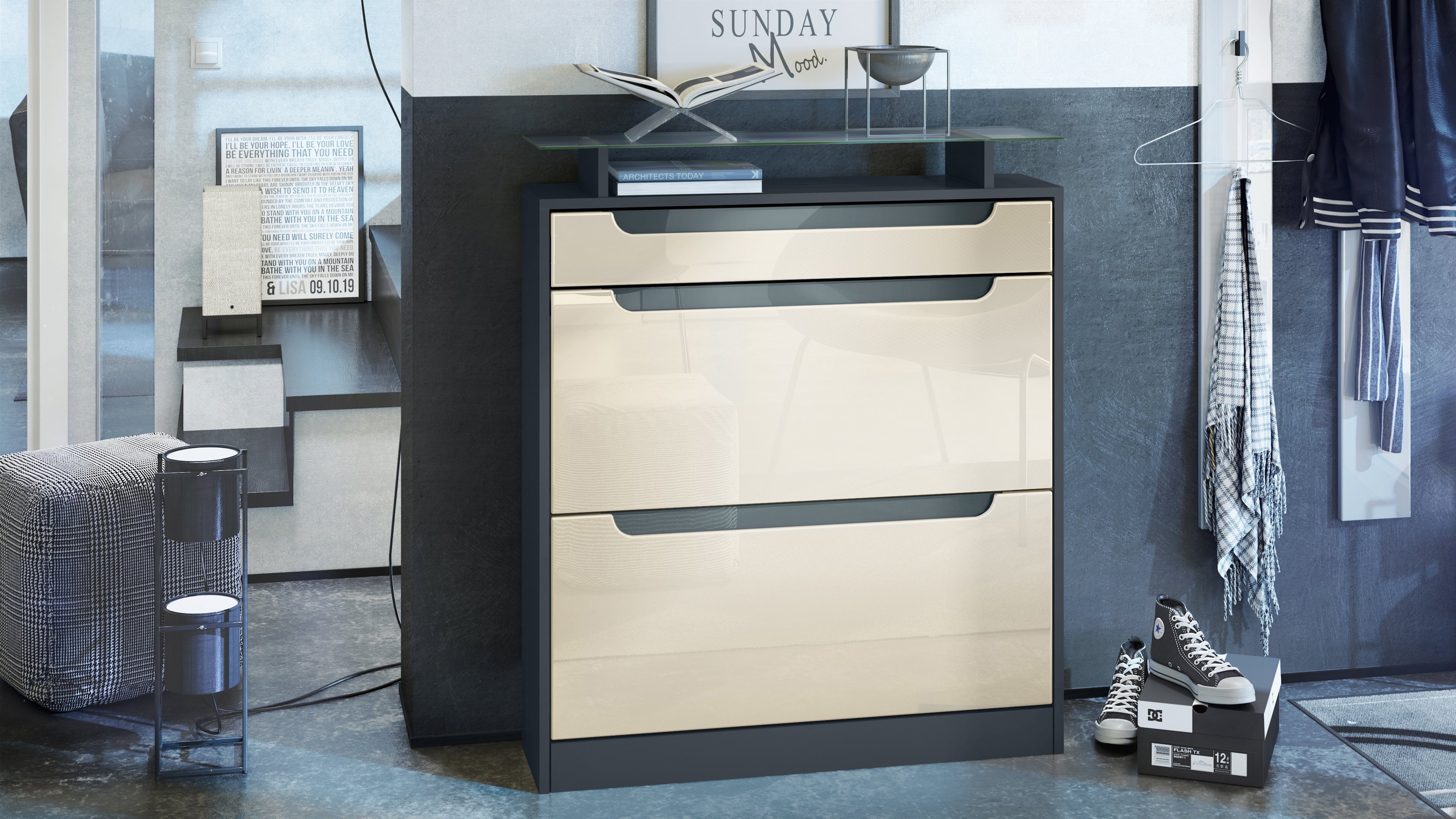 Vladon Schuhschrank Fiesta (Schuhkipper für 16 günstig online kaufen