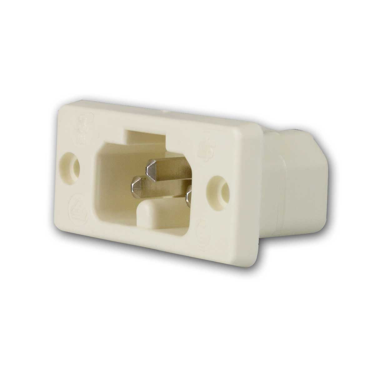 EGB Verbinder Heißgeräte Buchse / Einbaubuchse weiß 230V/10A