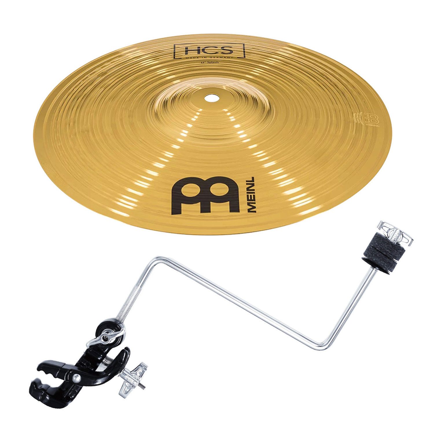Meinl Cymbals Becken Meinl Becken HCS12S Splash 12 Zoll mit PA-HCM-SP Beckenhalter, Becken, Vorteils-Set