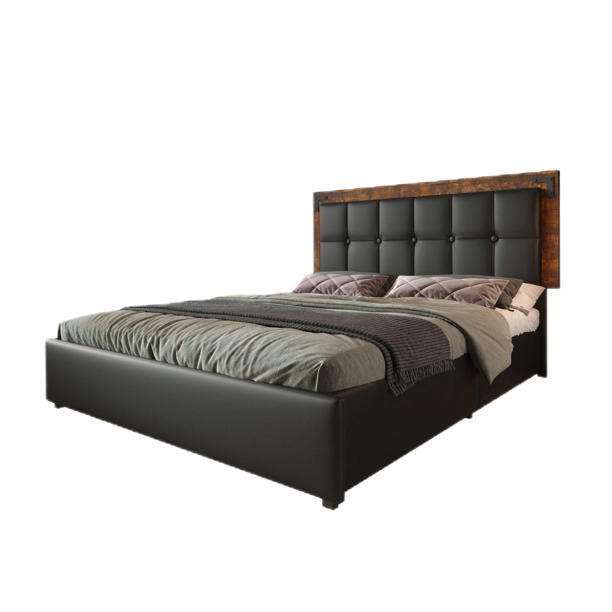 TavilaEcon Polsterbett mit Fußteil und Kopfteil aus einem hochwertigen Luxu günstig online kaufen