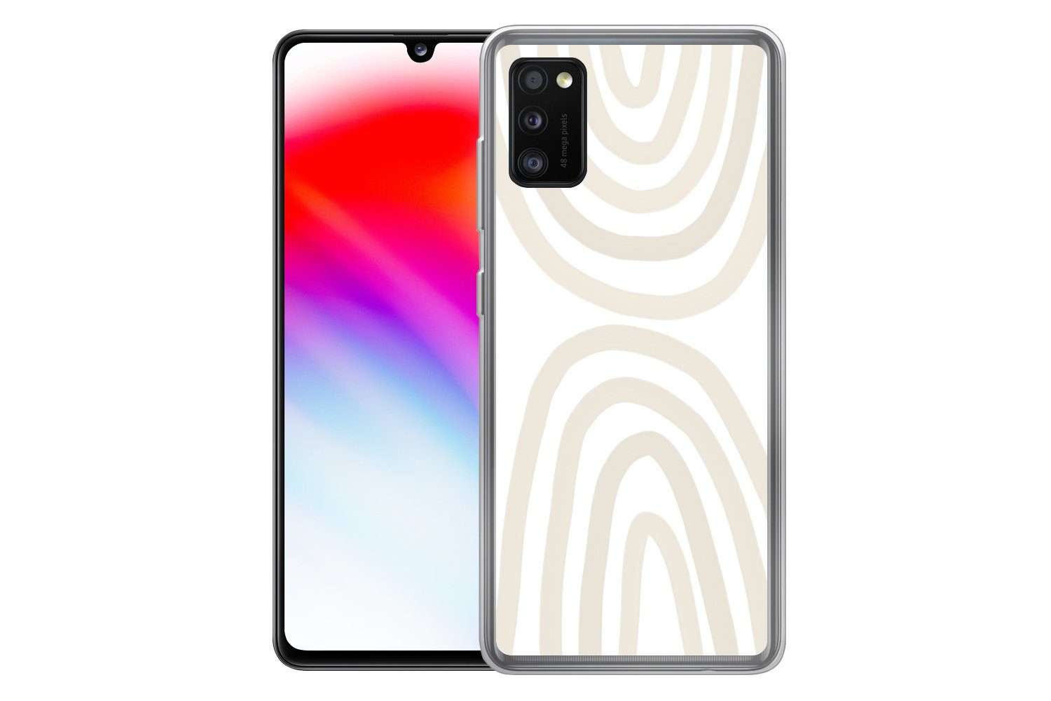 MuchoWow Handyhülle für Samsung Galaxy A41 Regenbogen - Pastell - Design - Abstrakt, Smartphone-Bumper, Print, Handy Schutzhülle Dünn