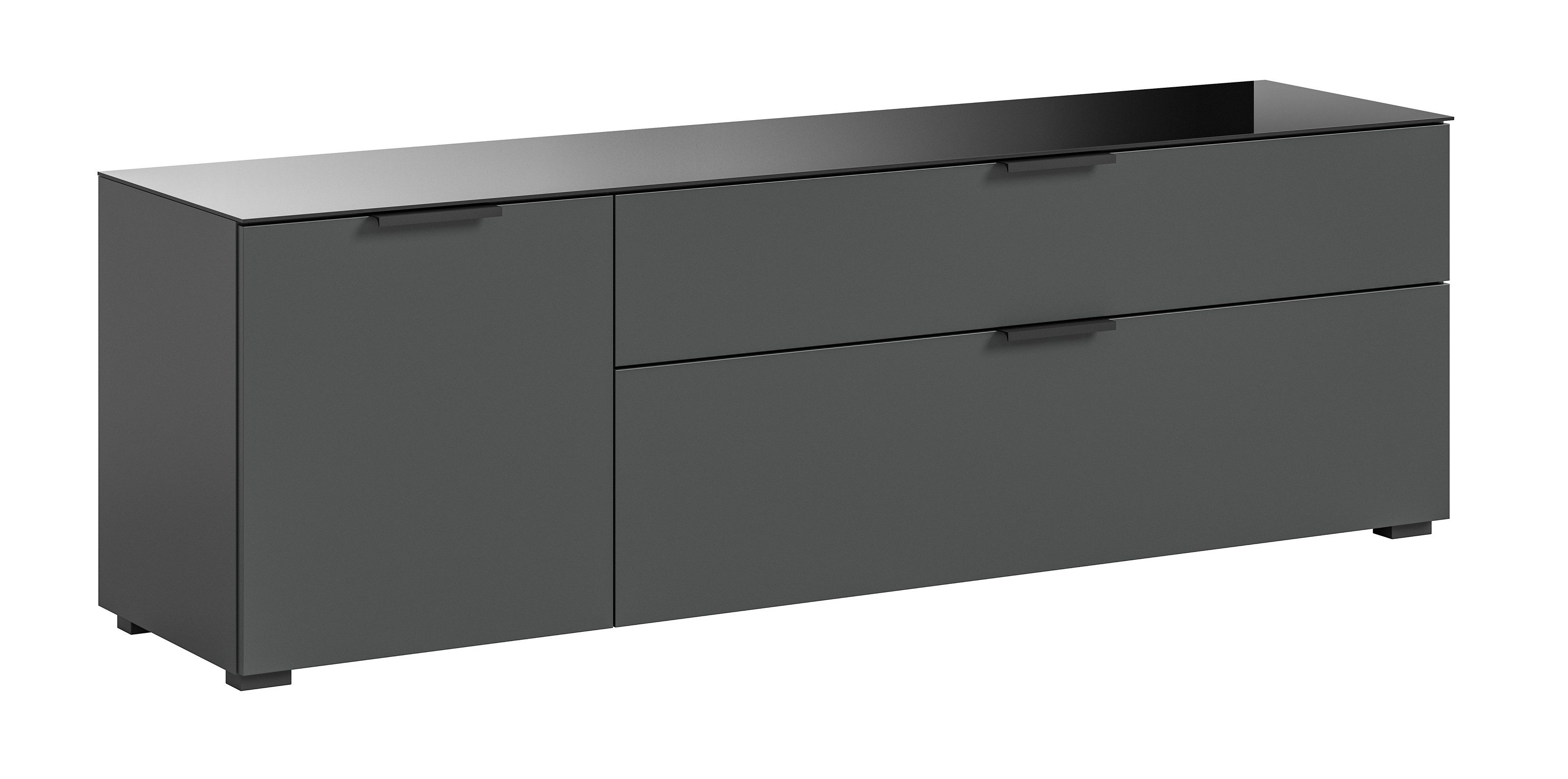 xonox.home Kommode in Anthrazit, Spannplatte/Spannplatte - 160x51x40cm (BxHxT)