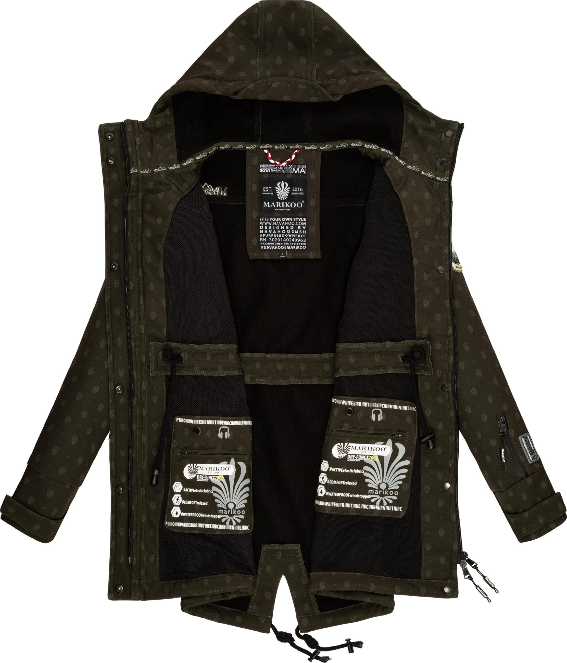 Marikoo Outdoorjacke Zimtzicke Softshell Parka mit Kapuze