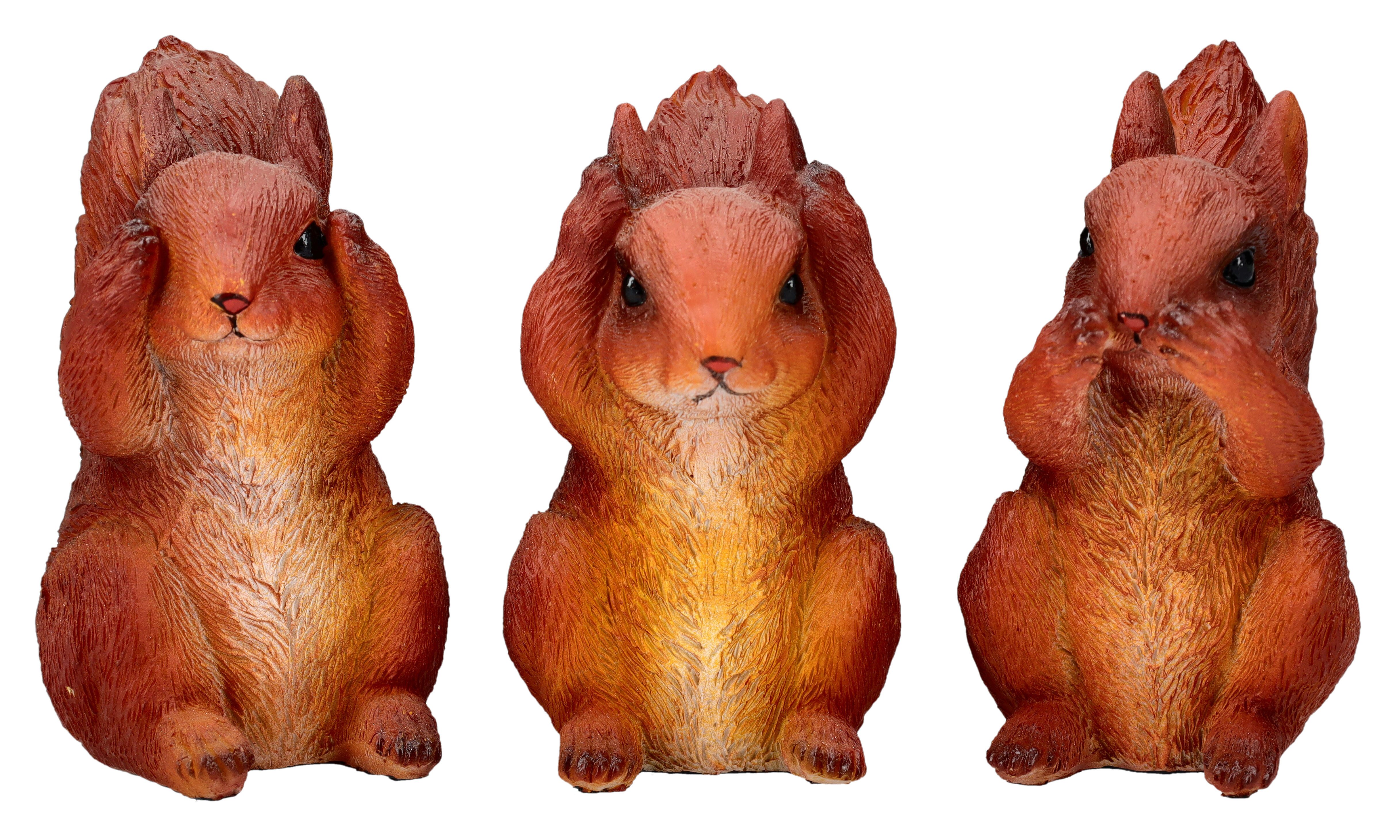 Figuren Shop GmbH Tierfigur Eichhörnchen Figuren 3er Set - Nichts Böses - Tierfigur Dekoration