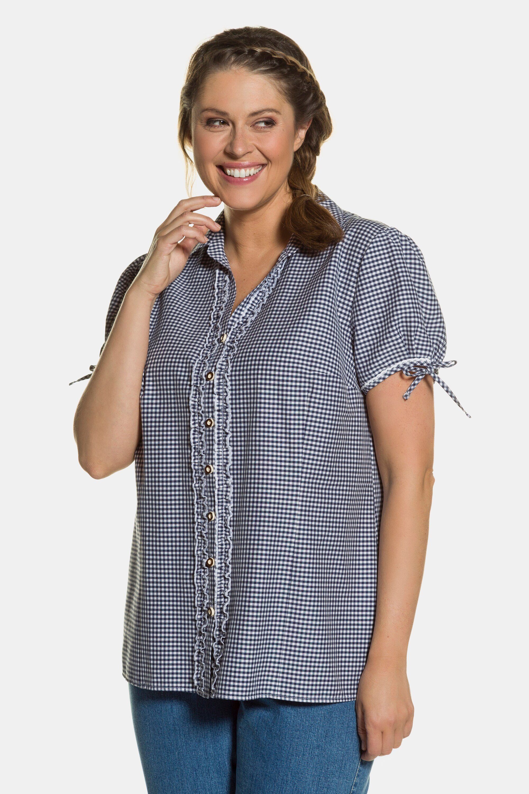 DIRNDLSTERN Dirndlbluse Damen Weiß Kurzarm - Trachtenbluse Für Oktoberfest