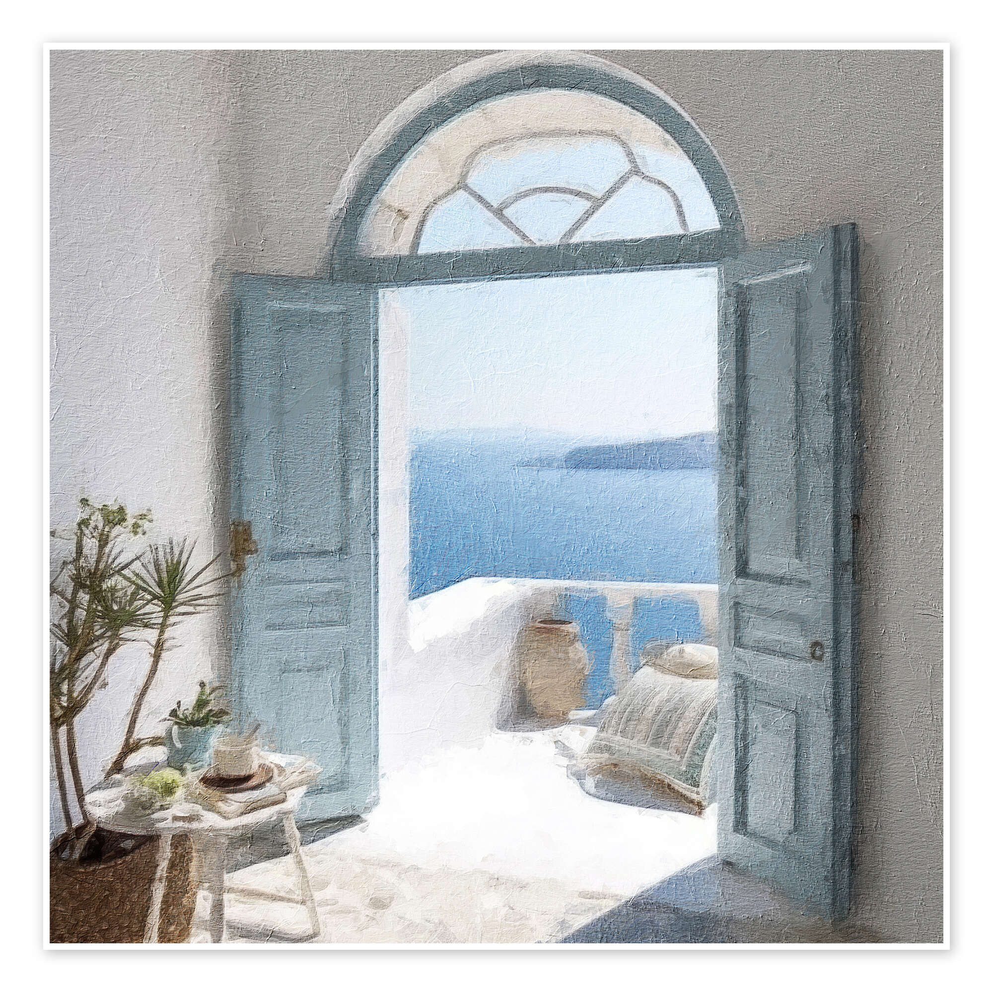 Posterlounge Wandbild Blaue Griechische Tür III, Willow Studio, erhältlich als Poster, Leinwandbild, Wandsticker oder Acrylglasbild