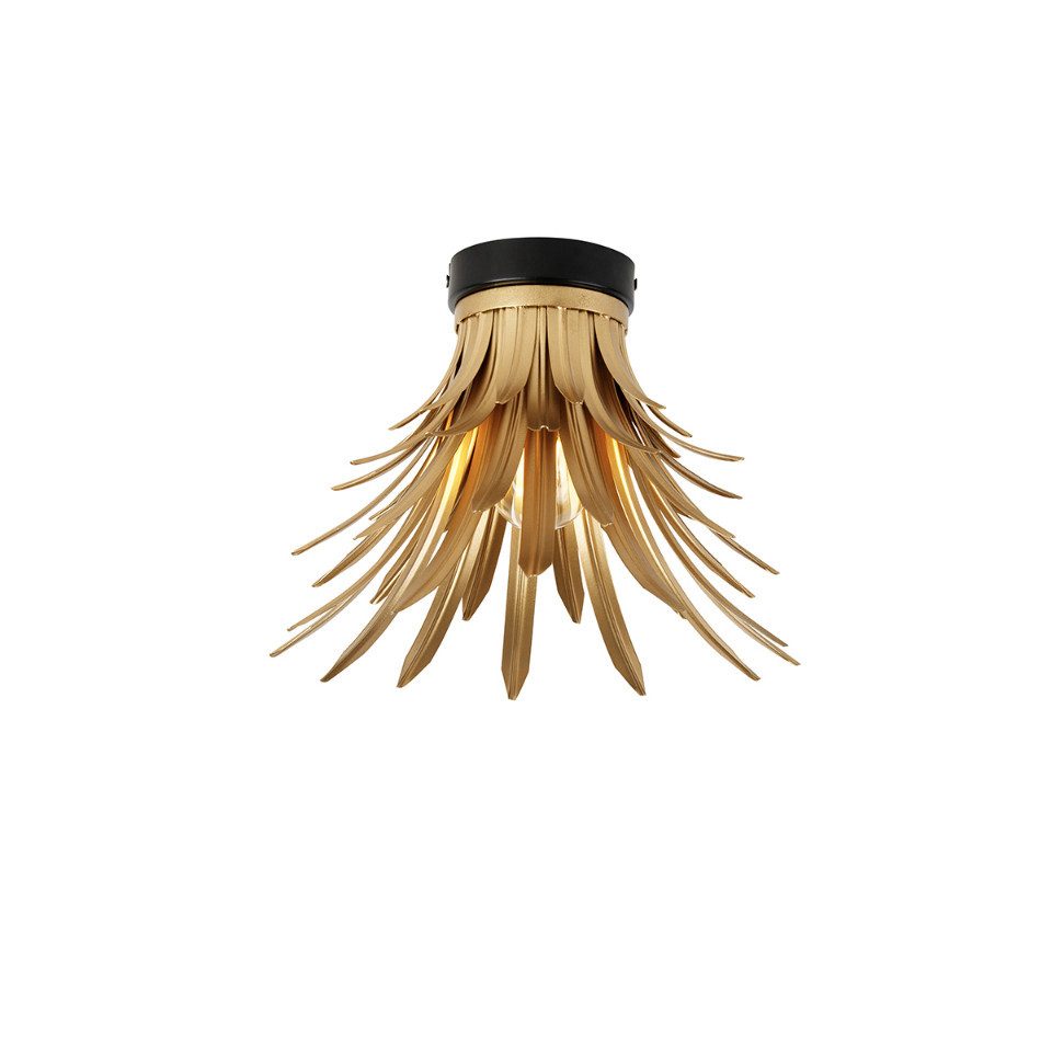 Qazqa Deckenleuchte Wesley, ohne Leuchtmittel, E27, Gold, Art Deco, Stahl, günstig online kaufen