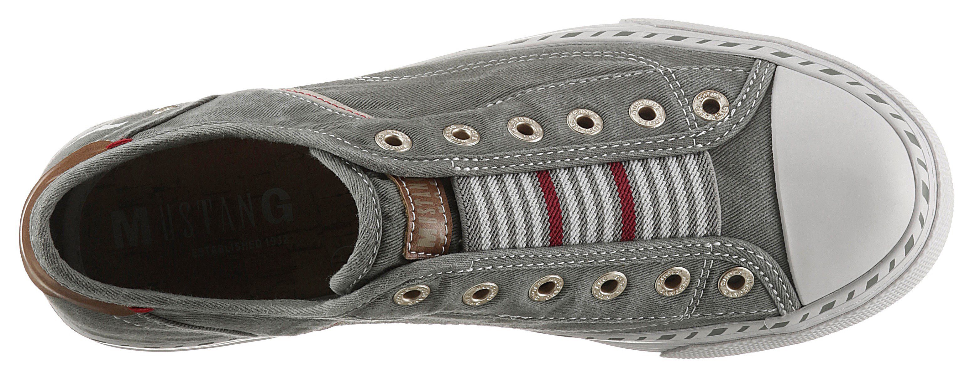 Shoes Sneaker graugrün praktischem mit Slip-On Mustang Gummizug
