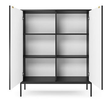 Feldmann-Wohnen Highboard Nova (1 St), 104cm schwarz 2-türig MDF