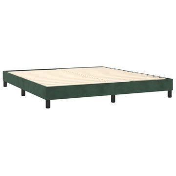 furnicato Bett Boxspringbett mit Matratze Dunkelgrün 180x200 cm Samt