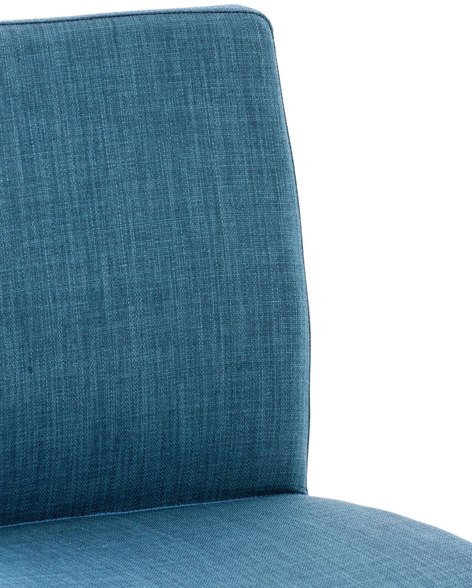 Sitzfläche: Gestell Cathy Blau Fußstütze Metall Rückenlehne Stoff und - bequemer höhenverstellbar mit und Theke Barhocker & angenehmer (Barstuhl - chrom drehbar), TPFLiving für Hocker Küche