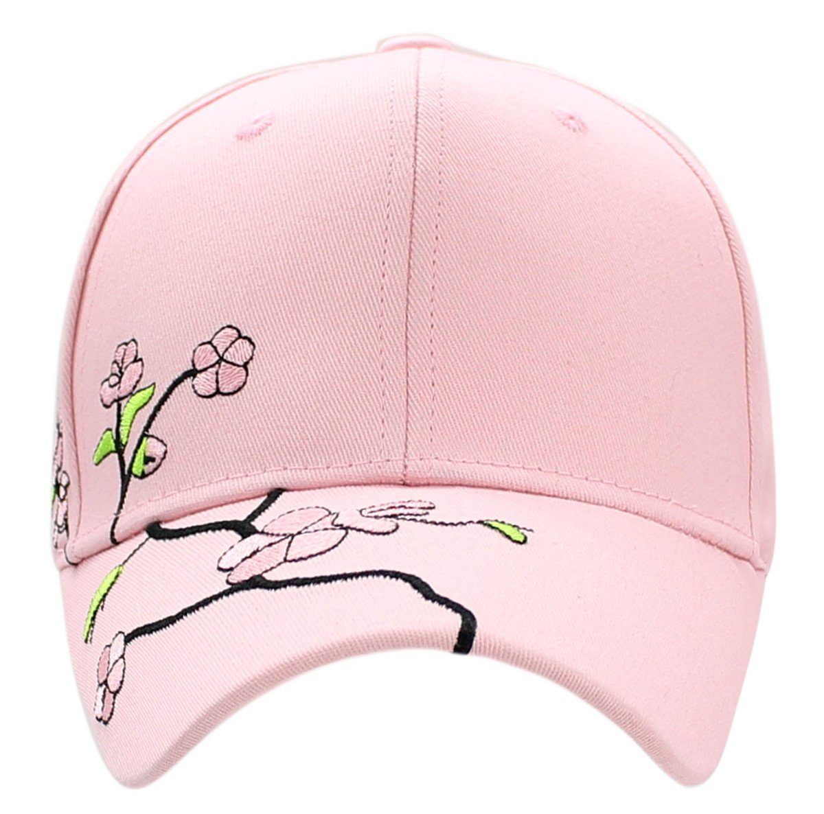 Schirmmütze mit Frauen dy_mode Geblümt Sommerliche Baseballkappe Schnalle-Verschluss Damen Kappe K222-RosaCherryflower Cap Baseball