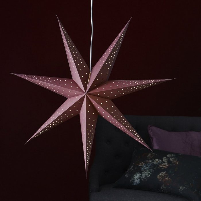 STAR TRADING LED Stern Papierstern Point Weihnachtsstern Leuchtstern hängend 7-zackig D: 80cm rot