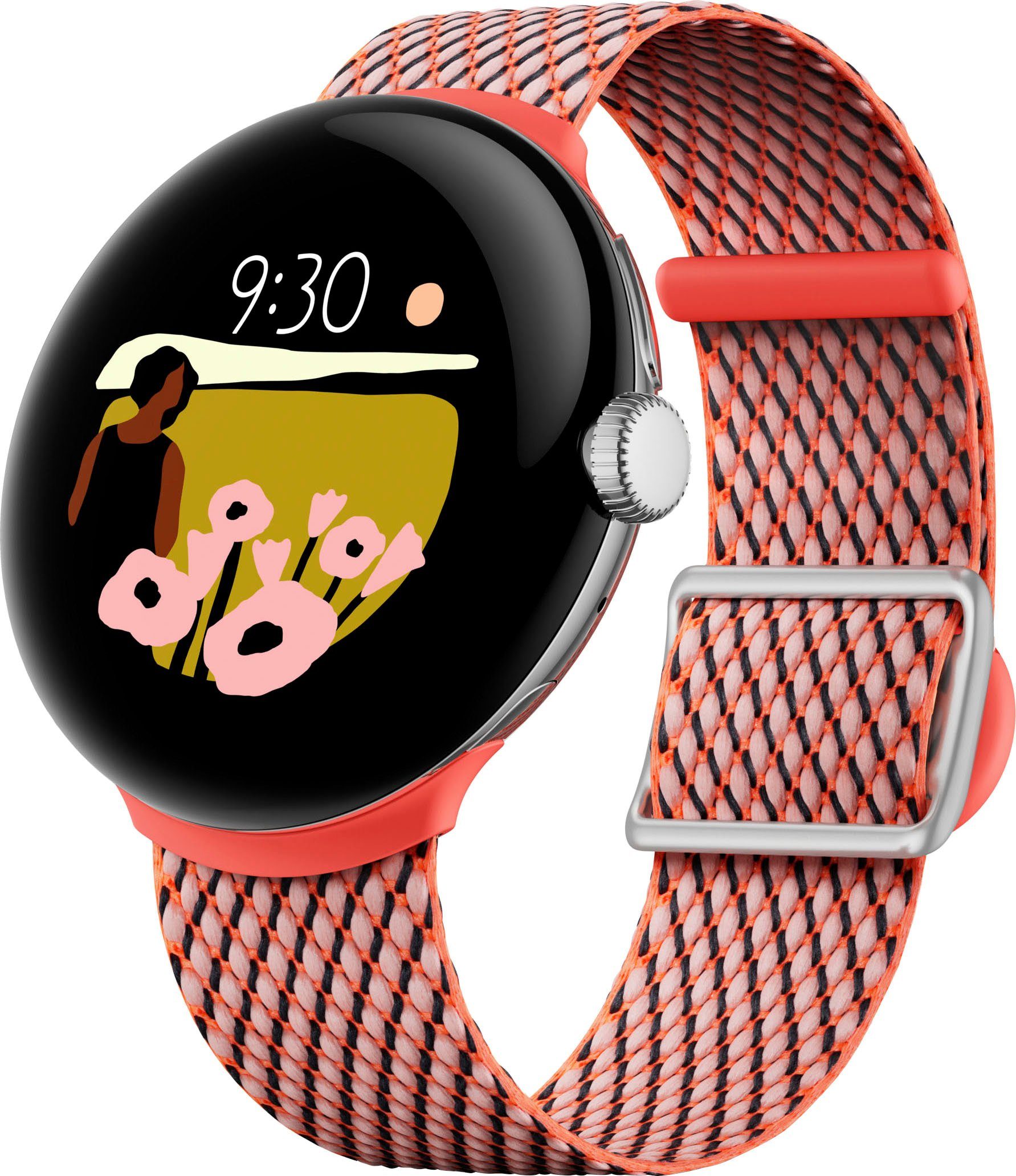 Smartwatch-Armband Woven Watch Google Band Coral Pixel