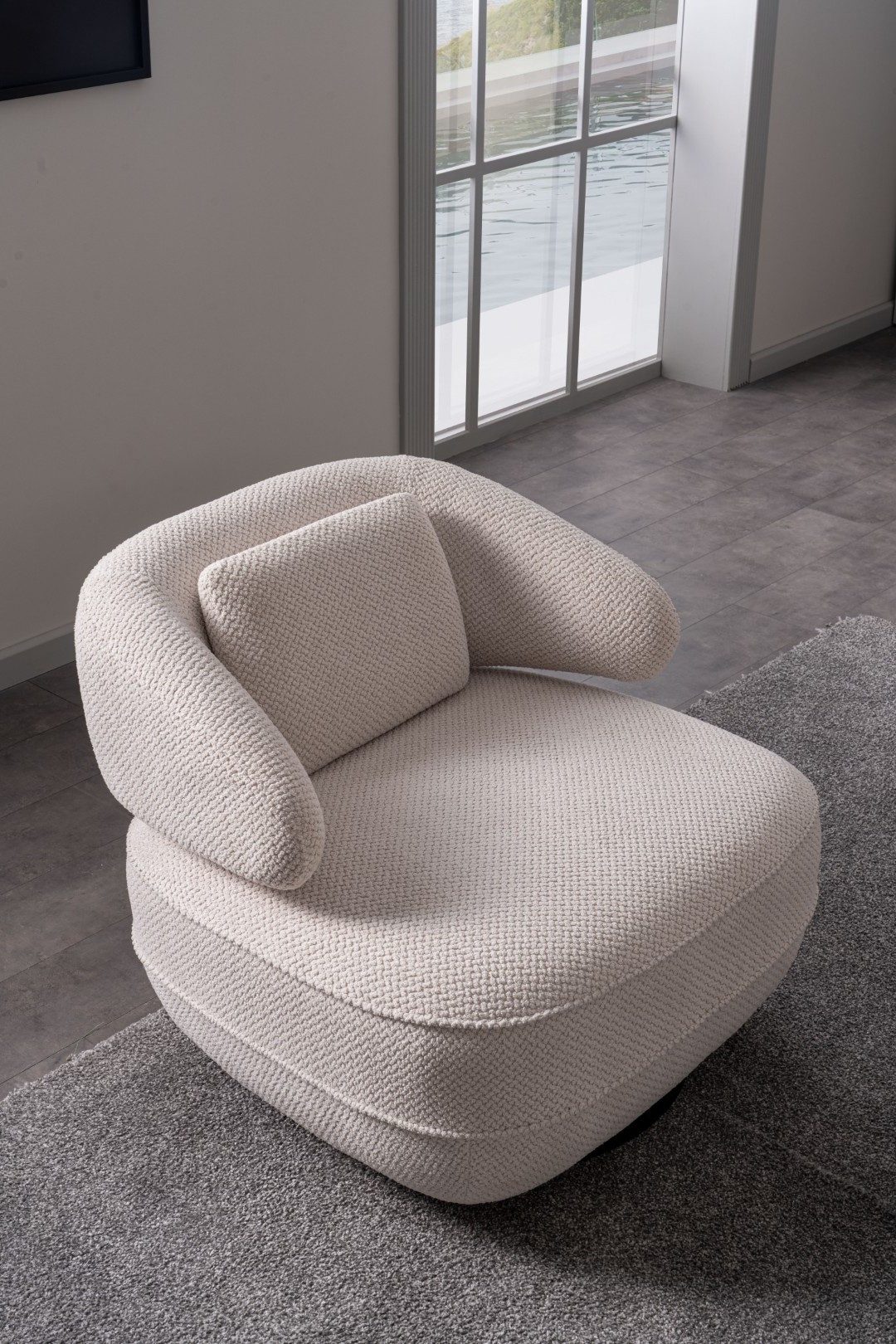Xlmoebel Sessel Moderner Sessel in Beige mit hochwertigem Polyesterbezug (1-St., Sessel), Made in Europa