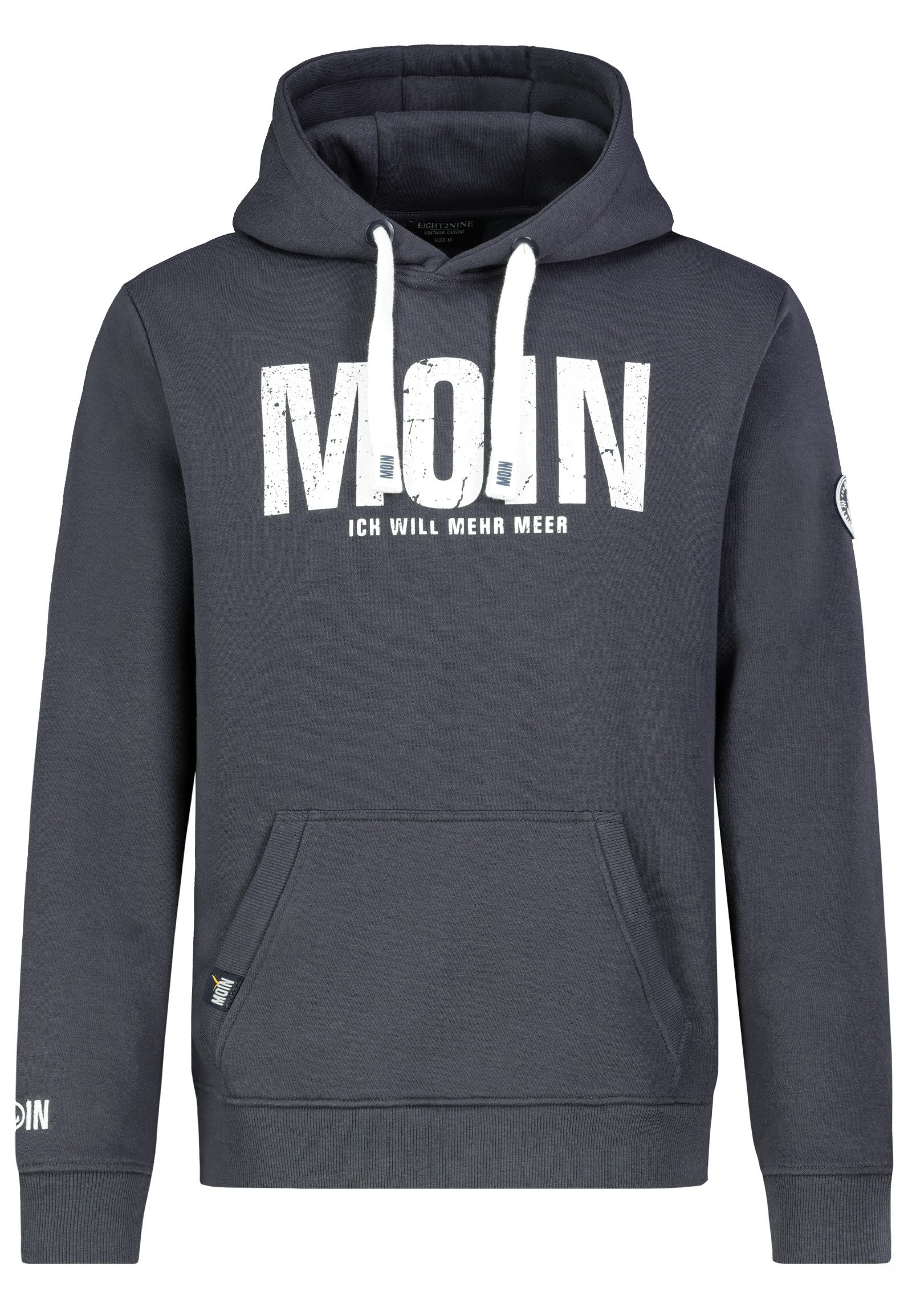 Eight2Nine Hoodie Herren Sweat Hoodie Moin maritime Prints, Kängurutasche