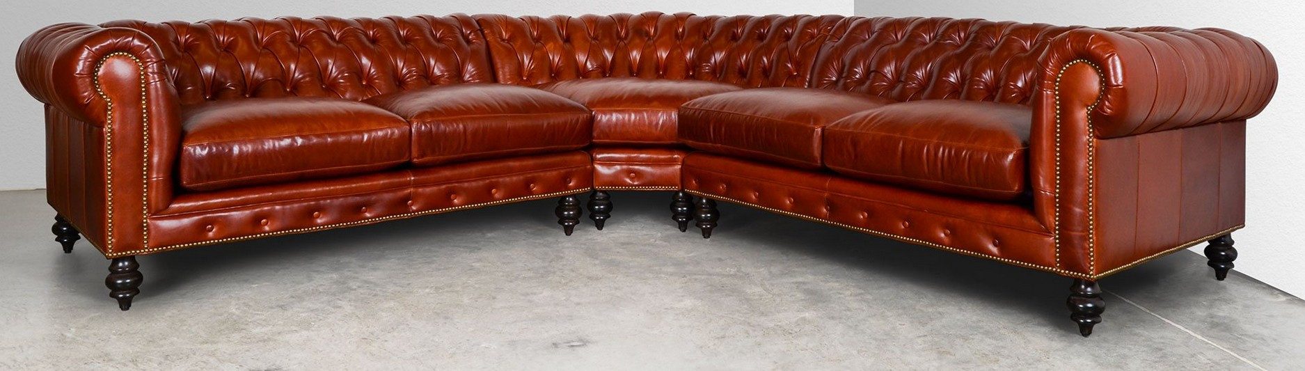 JVmoebel Chesterfield-Sofa Elegante Chesterfield Eckcouch aus Leder mit Polstergarnitur, 1 Teile, Made in Europa